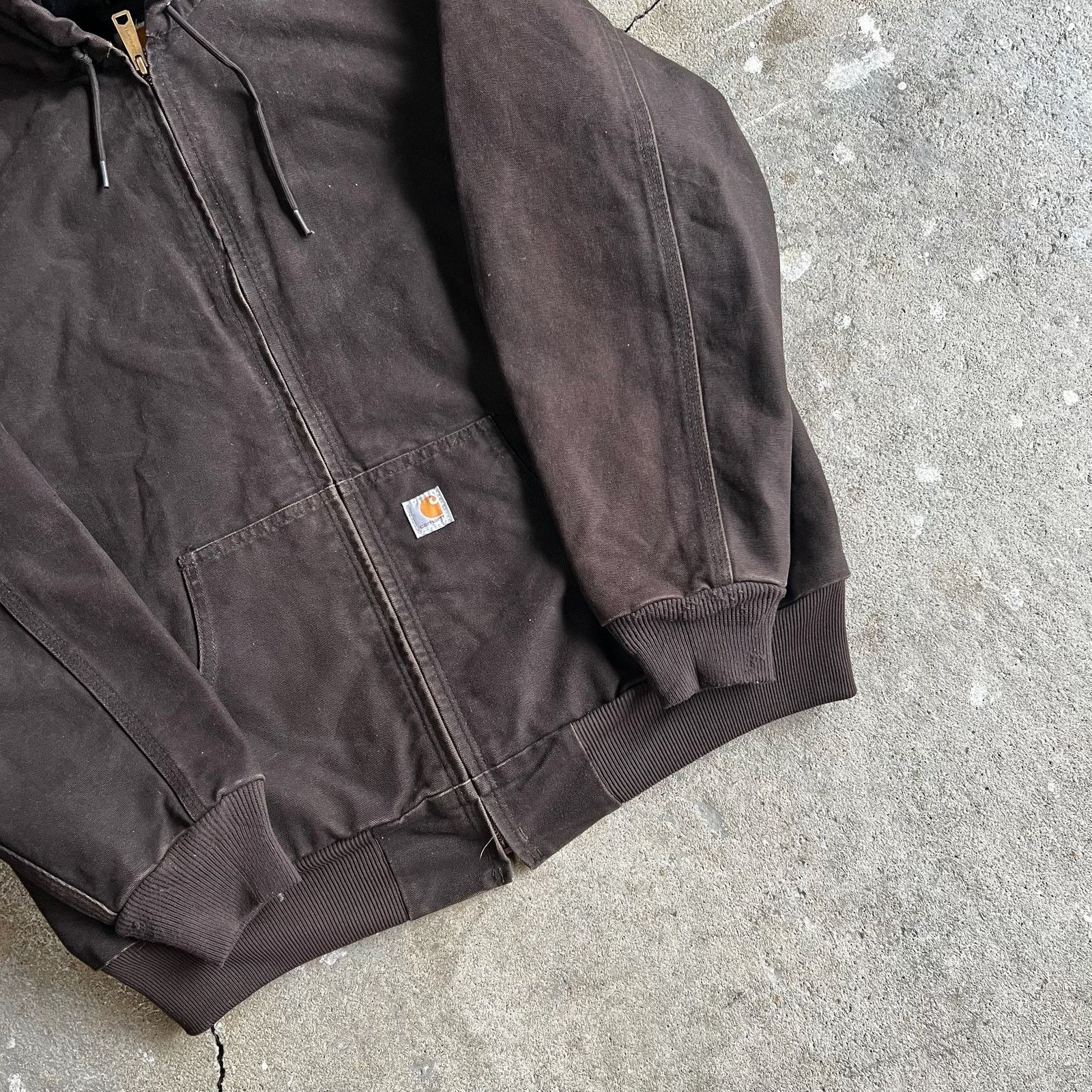 Carhartt × Vintage Carhartt WJ130 DKB WOMENS brown hooded work wear jacket Size US L / EU 52-54 / 3 - 10 Thumbnail