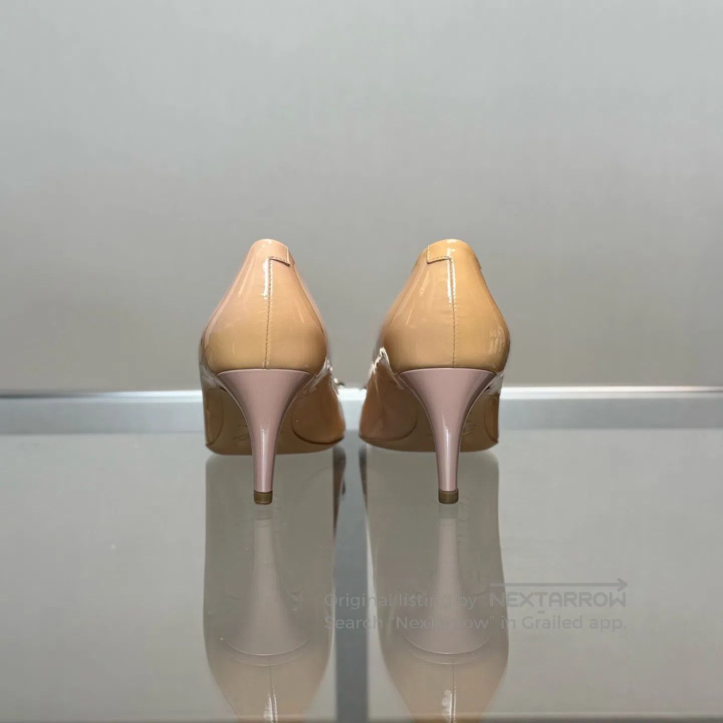 Roger Vivier Roger Vivier Square-toed, nude-colored painted leather hig Size US 5 / IT 35 - 4 Thumbnail