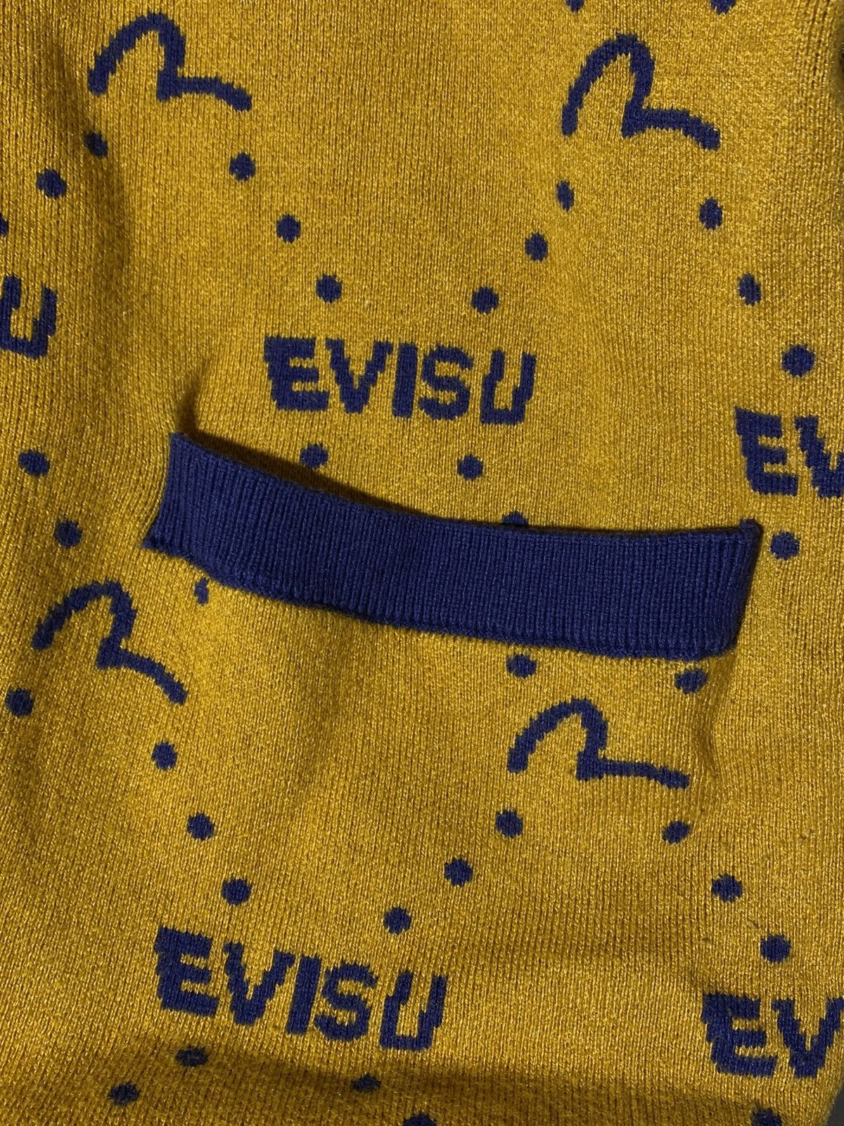 Evisu Evisu V-Neck Cardigan Monogram Pattern Rare Find Size US M / EU 48-50 / 2 - 10 Thumbnail