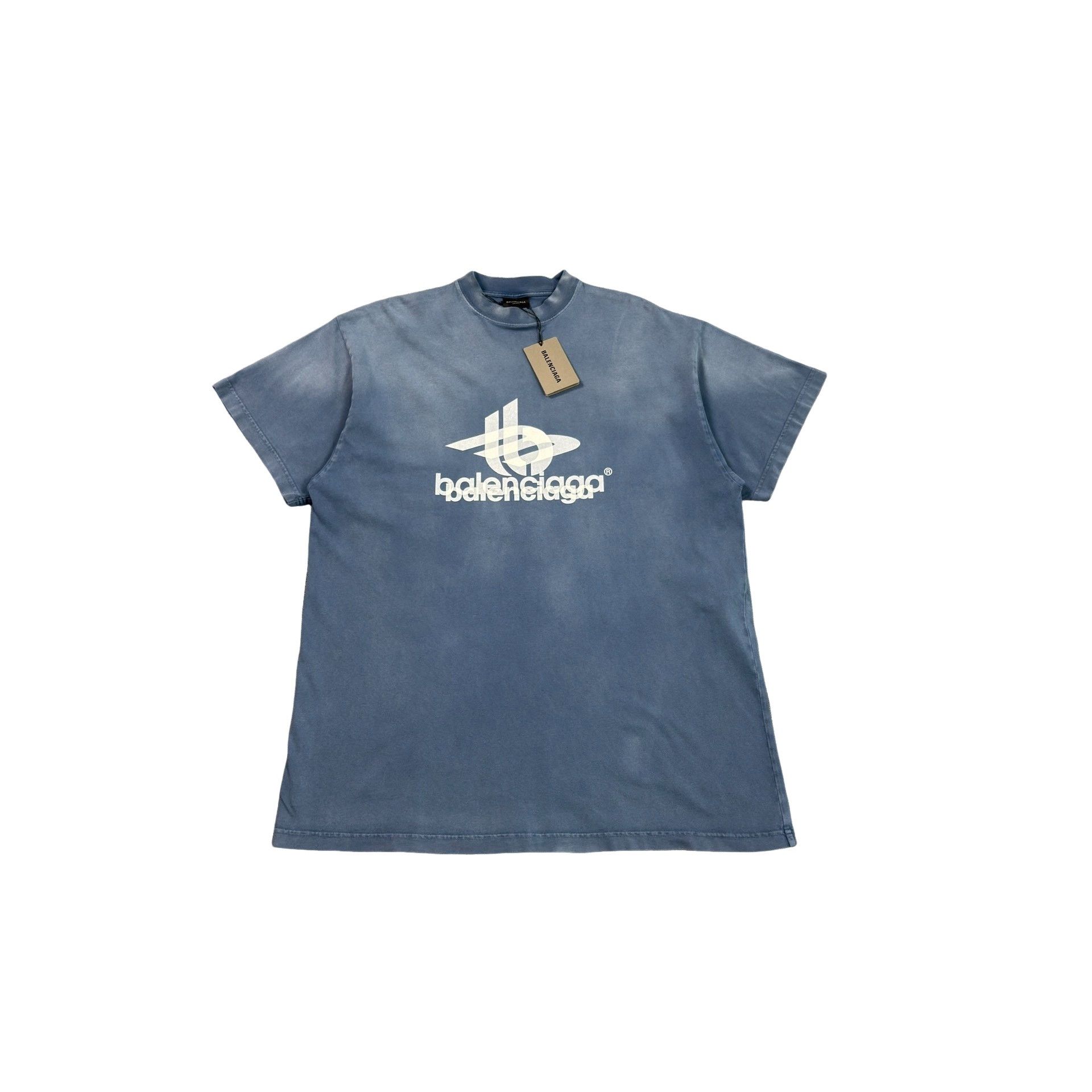 Balenciaga Balenciaga Overlapping Logo Blue T-Shirt Size 1 Size US S / EU 44-46 / 1 - 1 Thumbnail
