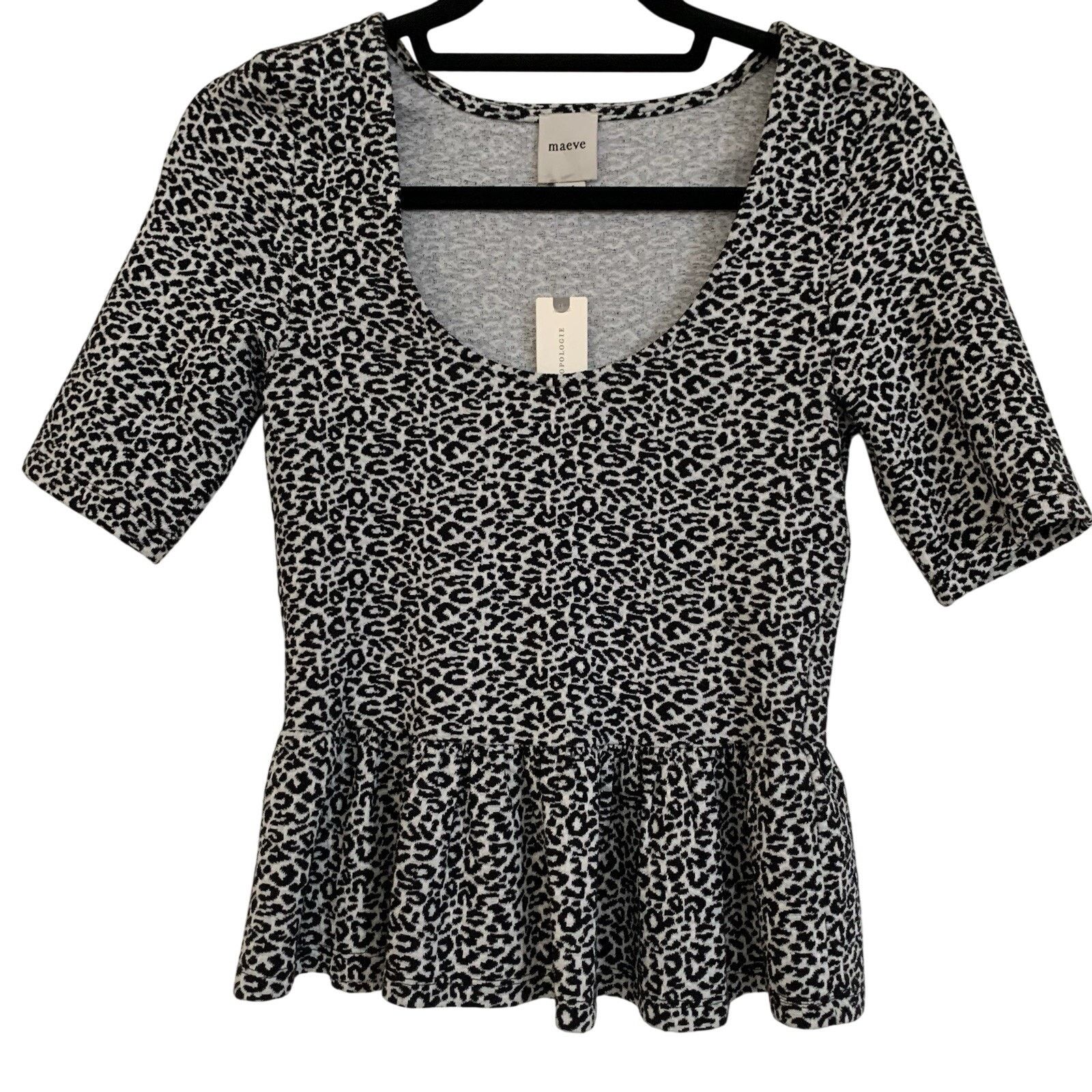 Anthropologie NWT Maeve x Anthropologie Peplum Scoop Neck Top Size XS / US 0-2 / IT 36-38 - 5 Thumbnail