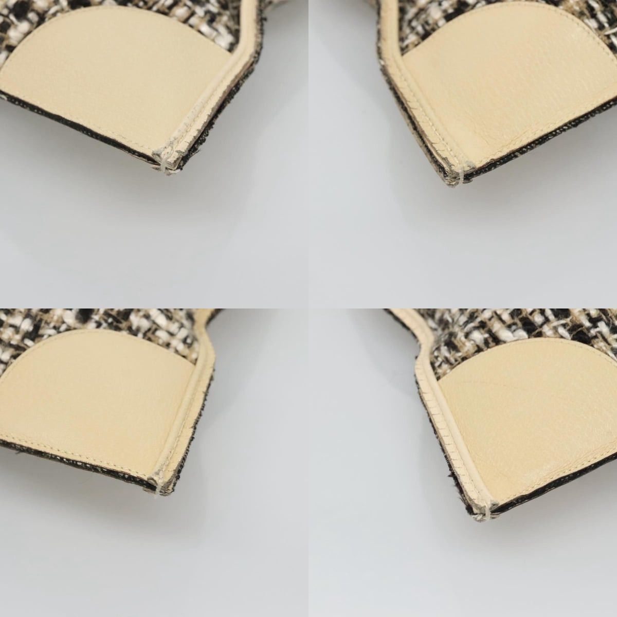 Prada PRADA Hand Bag Tweed Leather Beige Size ONE SIZE - 10 Thumbnail