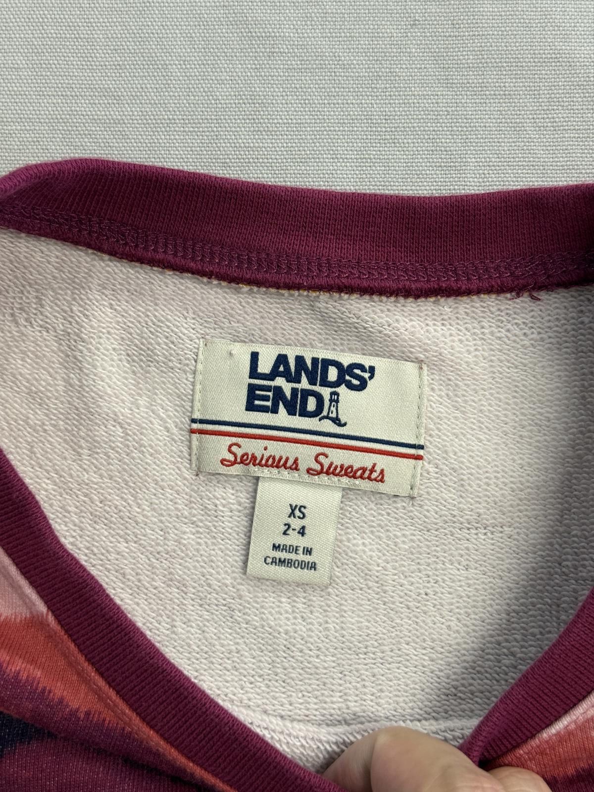 Lands' End Womens Lands Serious Sweats Crewneck Purple / Maroon XS Size XS / US 0-2 / IT 36-38 - 2 Thumbnail
