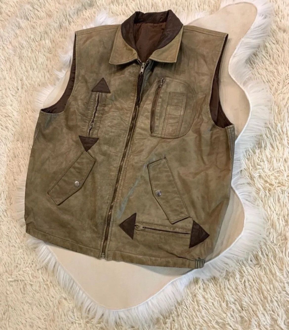 Leather Vintage Leather Vest Size US M / EU 48-50 / 2 - 2 Thumbnail