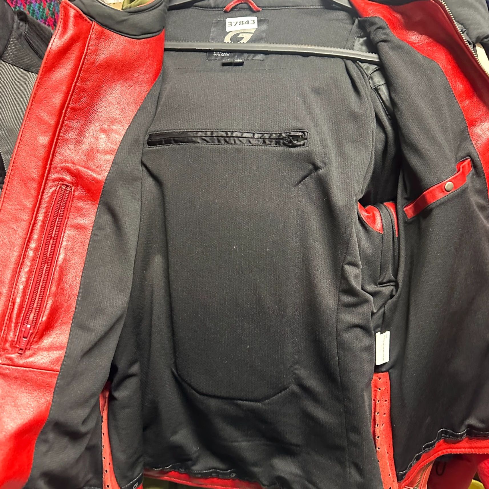 Shein Hein Gericke Leather Motorcycle Jacket Womens Size 14 Red Motorcycle Jacket Womens Size 14 Red Cafe Racer 22x26 Vintage: Yes Size XL / US 12-14 / IT 48-50 - 3 Thumbnail