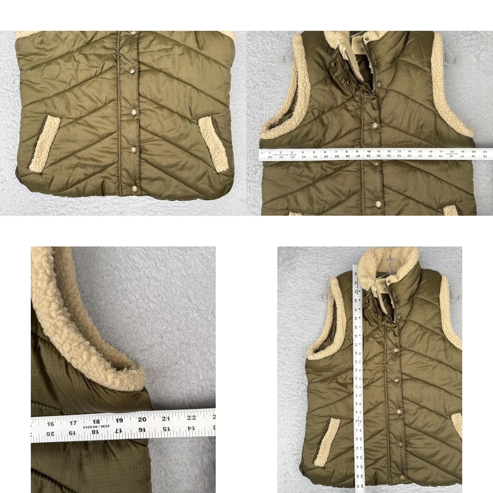 Vintage Natural Reflections Vest Women Large Green Sherpa Lined Quilted Puffer Warm Poly Womens Size L / US 10 / IT 46 - 8 Thumbnail