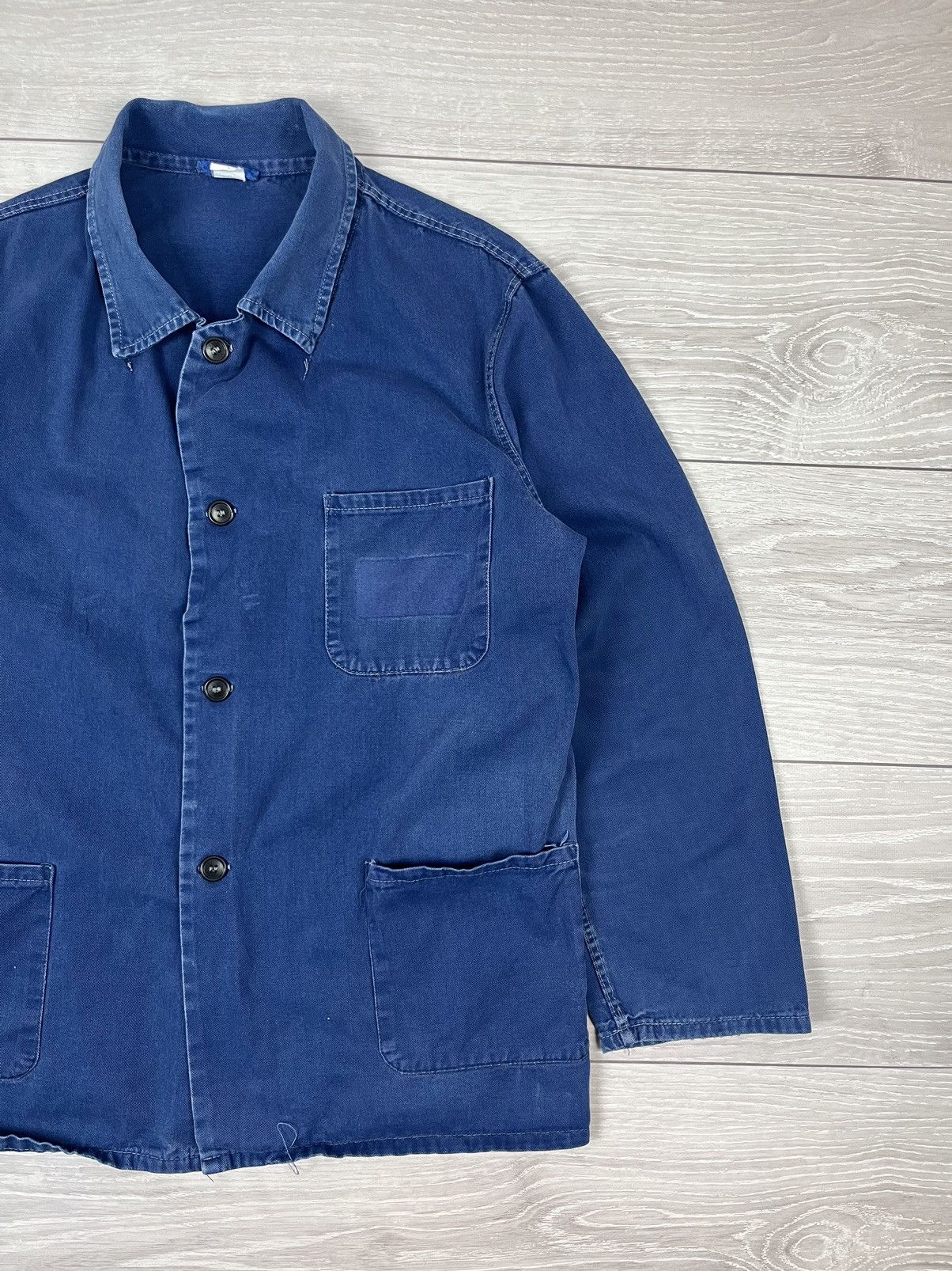 Le Laboureur Le Laboureur Vintage 70s French Blue Work Chore Jacket Size US L / EU 52-54 / 3 - 3 Thumbnail