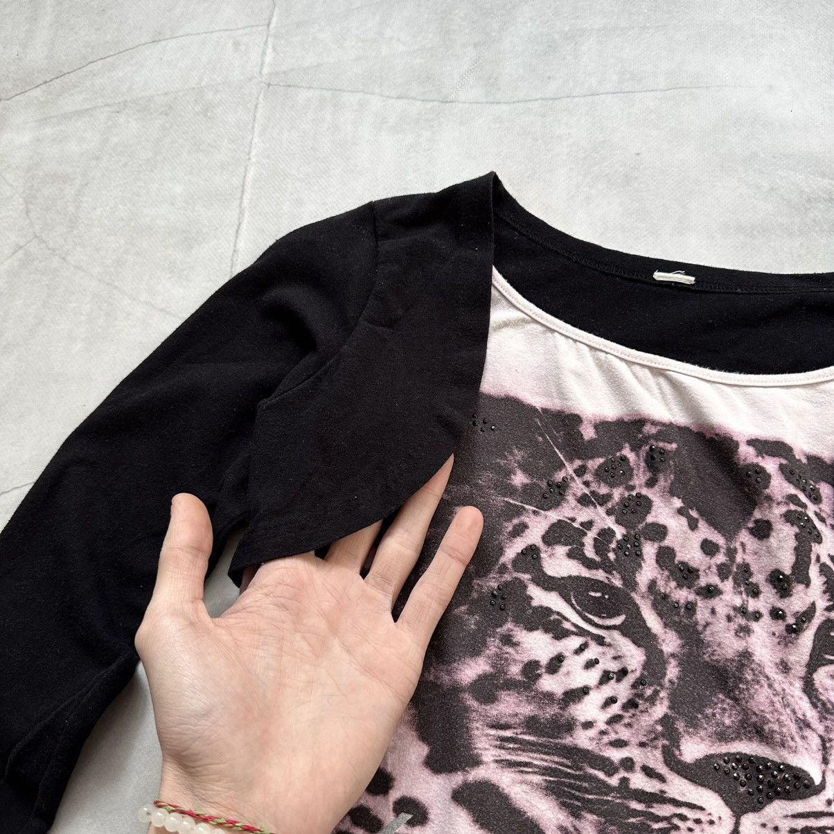 Hysteric Glamour Y2K Leopard Ed Hardy Vibe Rhinestones Long Sleeve T Shirt Size XS / US 0-2 / IT 36-38 - 5 Thumbnail