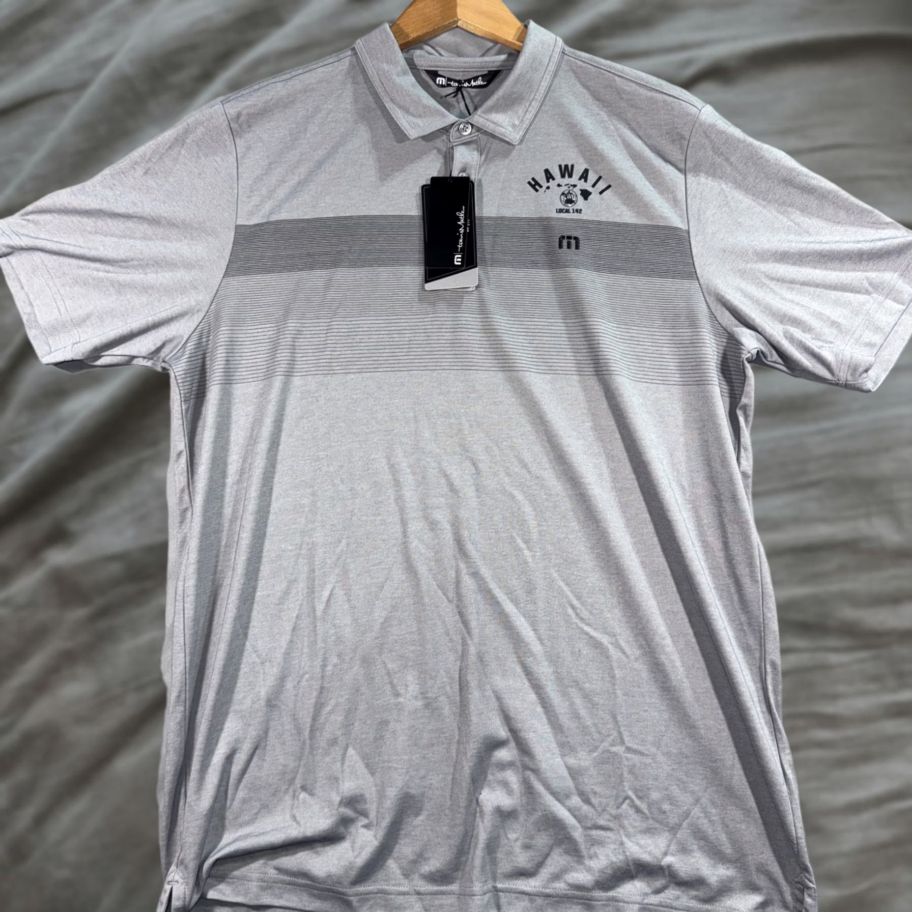 TravisMathew VINTAGE TravisMathew Polo Shirt Mens XL Gray Hawaii ILWU Local 142 Performance Golf Size US XL / EU 56 / 4 - 1 Thumbnail