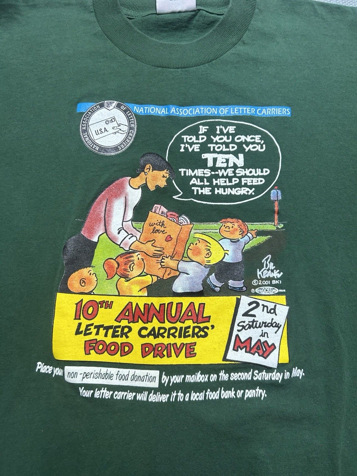 Vintage Vtg tshirt letter carrier food drive post office made USA XL Size US XL / EU 56 / 4 - 2 Thumbnail