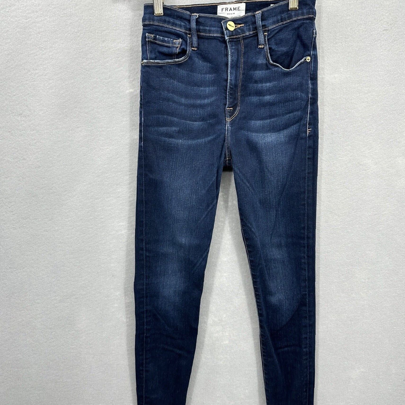 Frame FRAME Jeans Womens 25 High Rise Skinny Dark Wash Boho Cigarette Denim Pants Womens 25 FRAME Jeans Skinny Dark Wash Bohemian Rise High Size 42" / US 20 - 2 Thumbnail