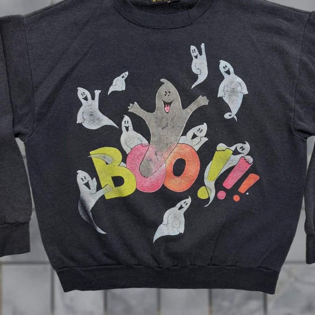 Vintage VINTAGE Active Elements Boo Ghost Sweatshirt Mens Large Halloween Graphic Fleece Size US L / EU 52-54 / 3 - 1 Thumbnail