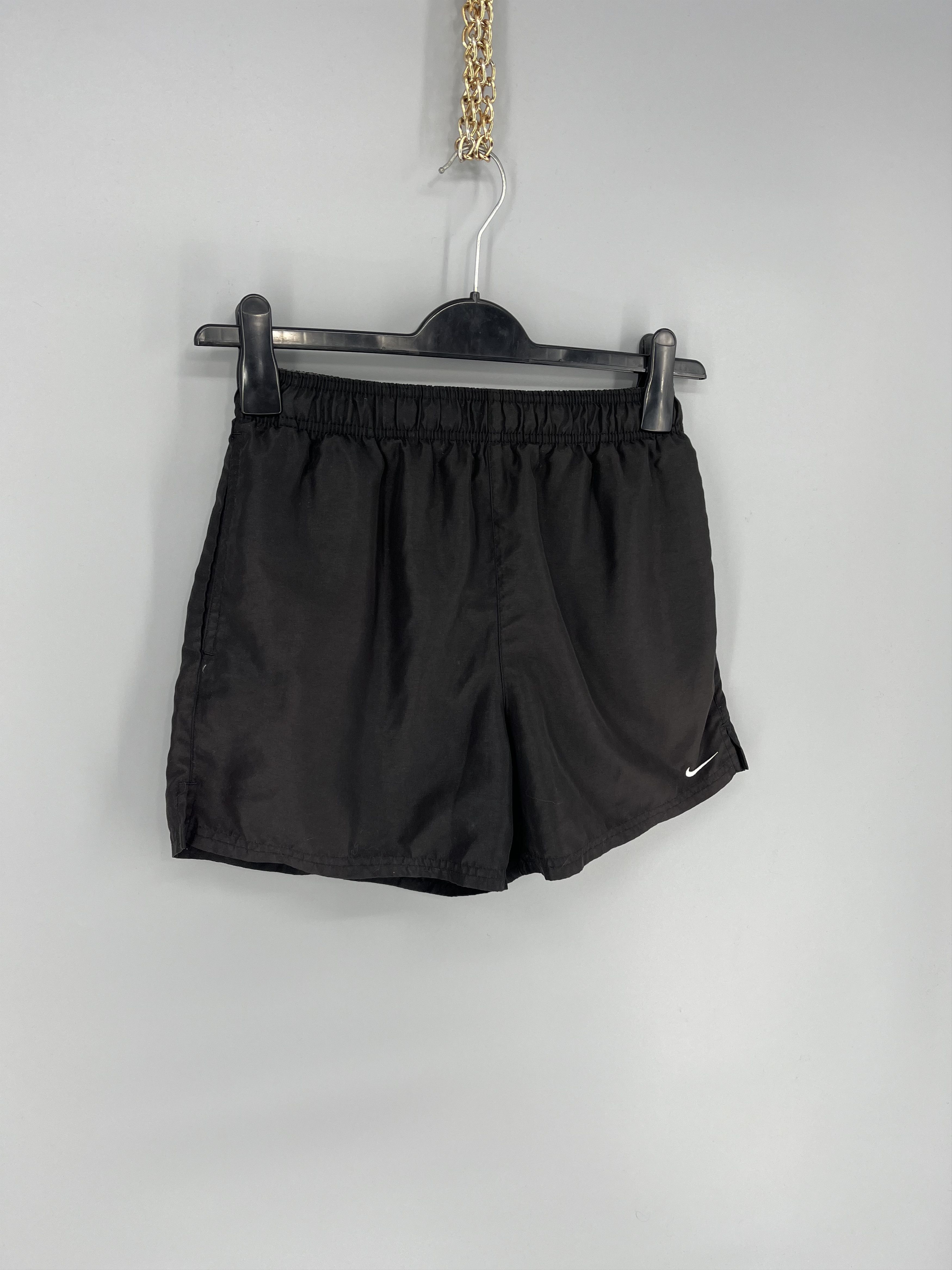 Nike 90s Vintage Nike Black Nylon Mini Swoosh Shorts Travis Style Size US 30 / EU 46 - 8 Thumbnail