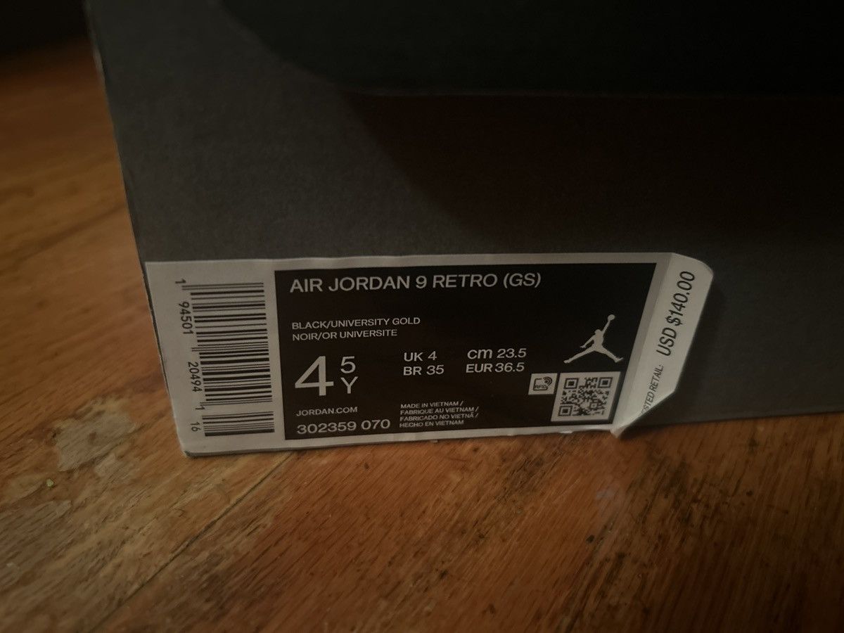 Jordan Brand University Gold 9 Retro (GS) Size US 4.5 / IT 34.5 - 2 Thumbnail
