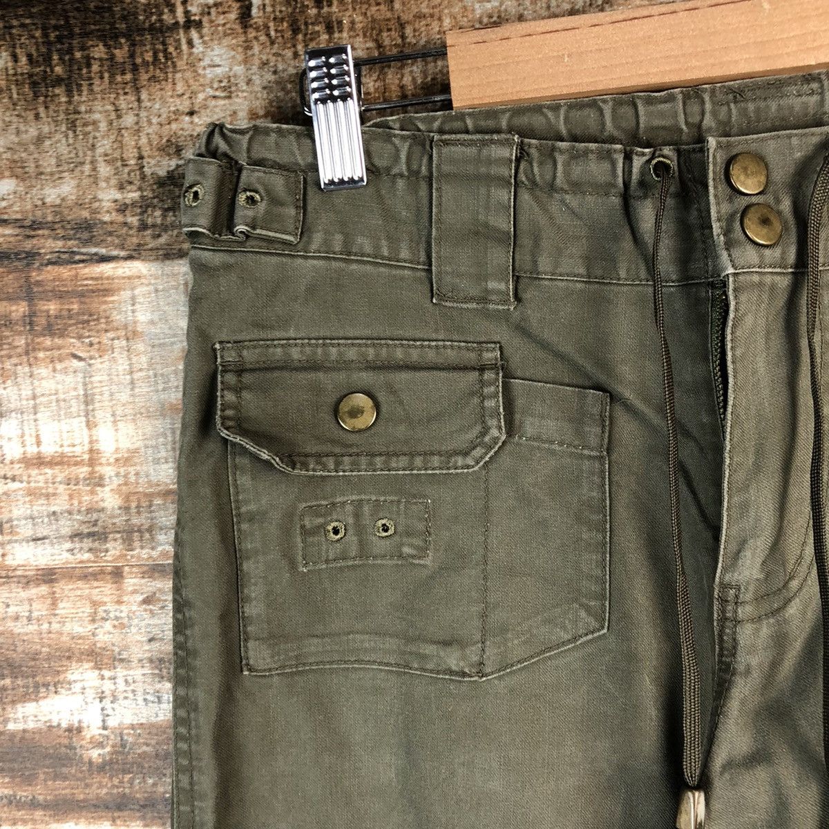 Japanese Brand Drug Store Green Cargo Multipocket Pants #A2418 Size US 27 - 7 Thumbnail