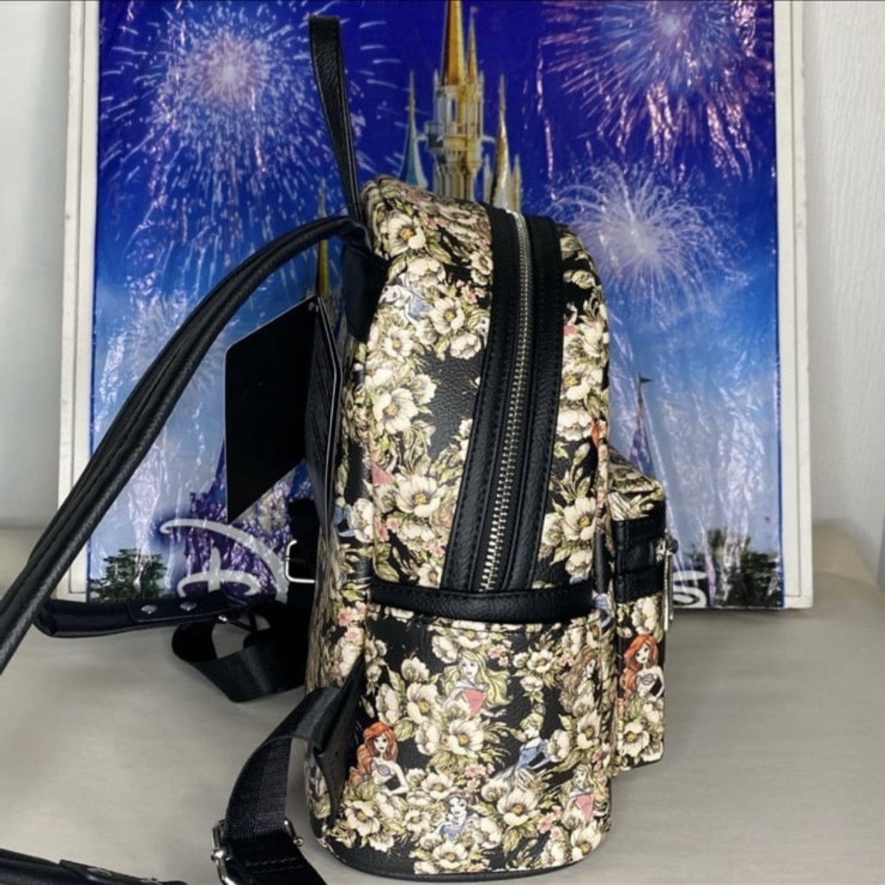Disney Disney Loungefly princess watercolor sketch floral backpack Size ONE SIZE - 4 Thumbnail