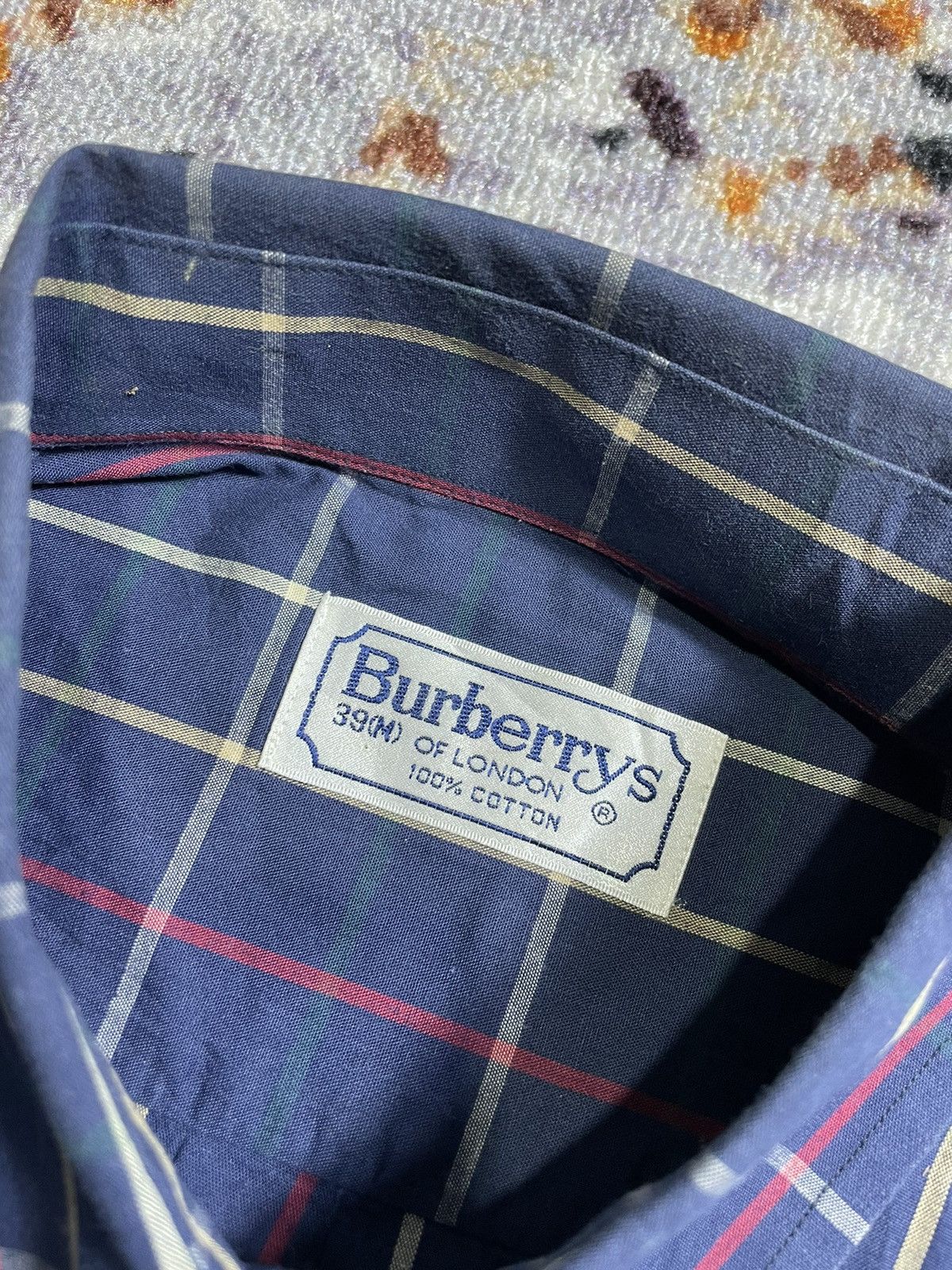 Burberry × Vintage Vintage Burbereys navy Nova Check short sleeve shirt Size US M / EU 48-50 / 2 - 6 Thumbnail