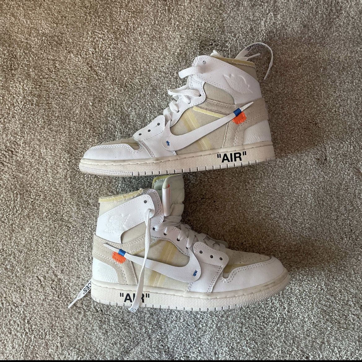 Nike × Off-White Off-White x Air Jordan 1 Retro High OG BG ‘White’ 2018 Size US 5.5 / EU 38 - 2 Thumbnail
