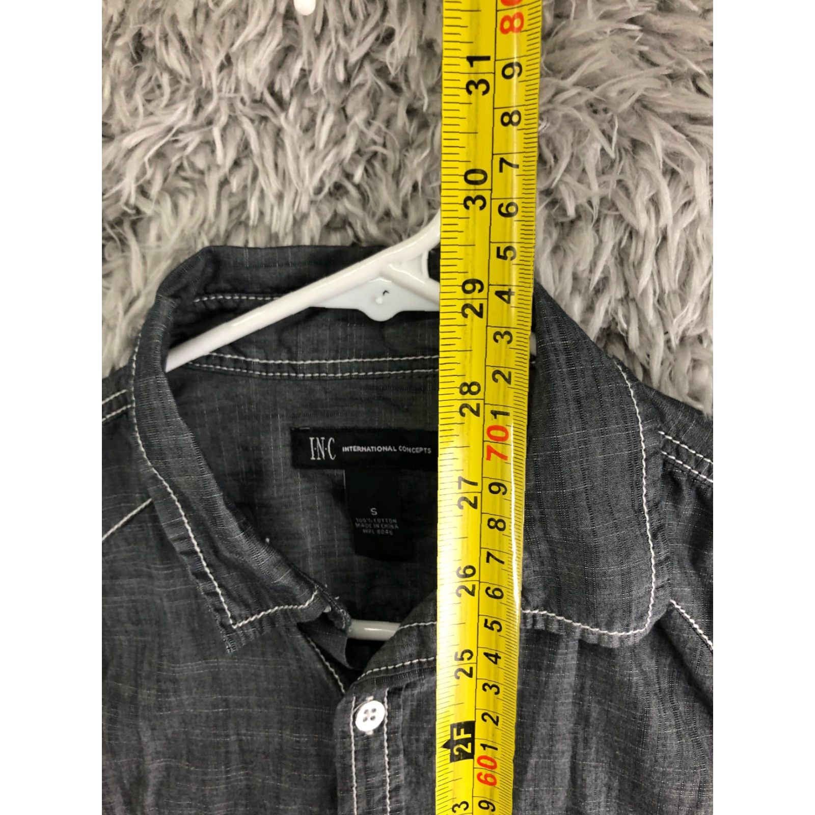 Vintage International Concepts Shirt Gray Solid Long Sleeve Spread Collar Mens S Size US S / EU 44-46 / 1 - 5 Thumbnail