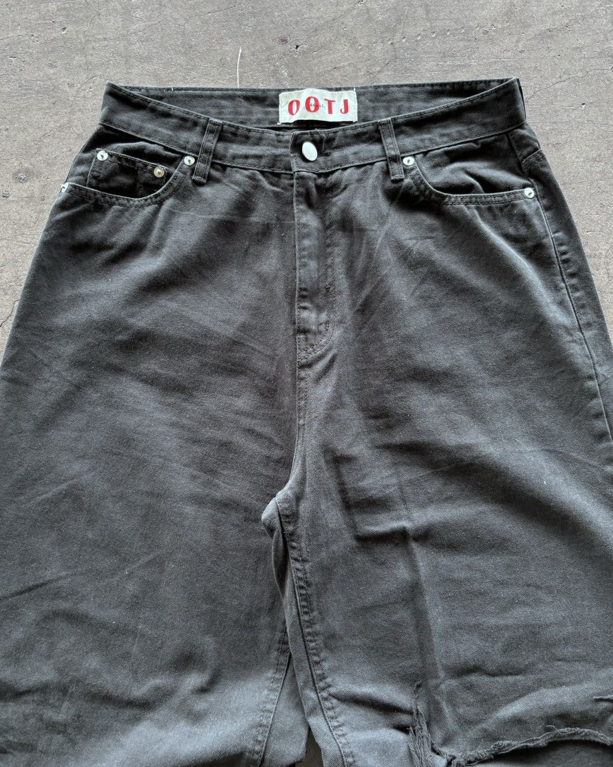 If Six Was Nine × Japanese Brand × Le Grande Bleu (L.G.B.) Ifsixwasnine Lgb Style Distressed Black Baggy Jeans Size US 31 - 3 Thumbnail
