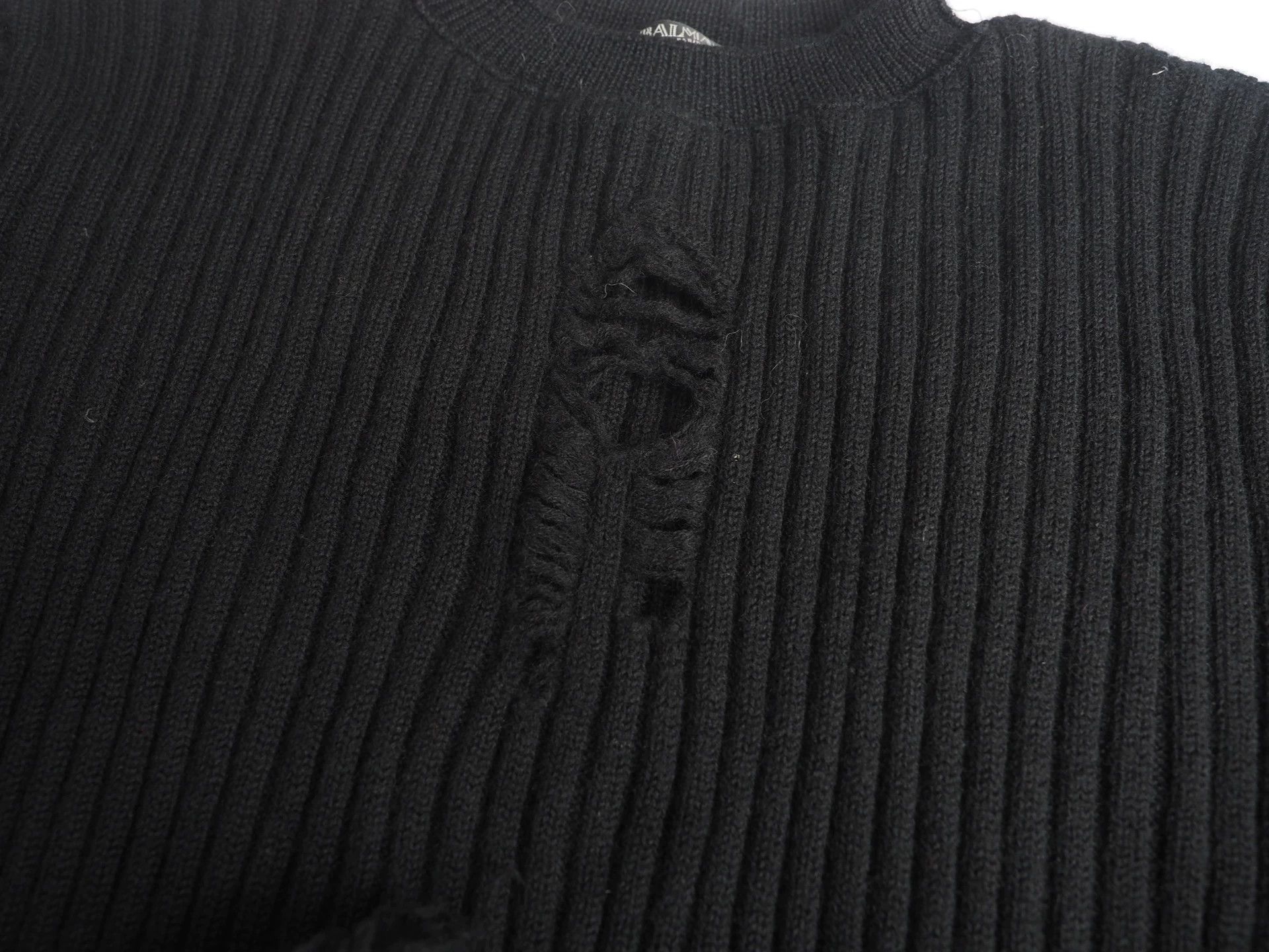 Balmain Balmain Black Distressed Fringe Women's Sweater Size 34 Size XS / US 0-2 / IT 36-38 - 5 Thumbnail