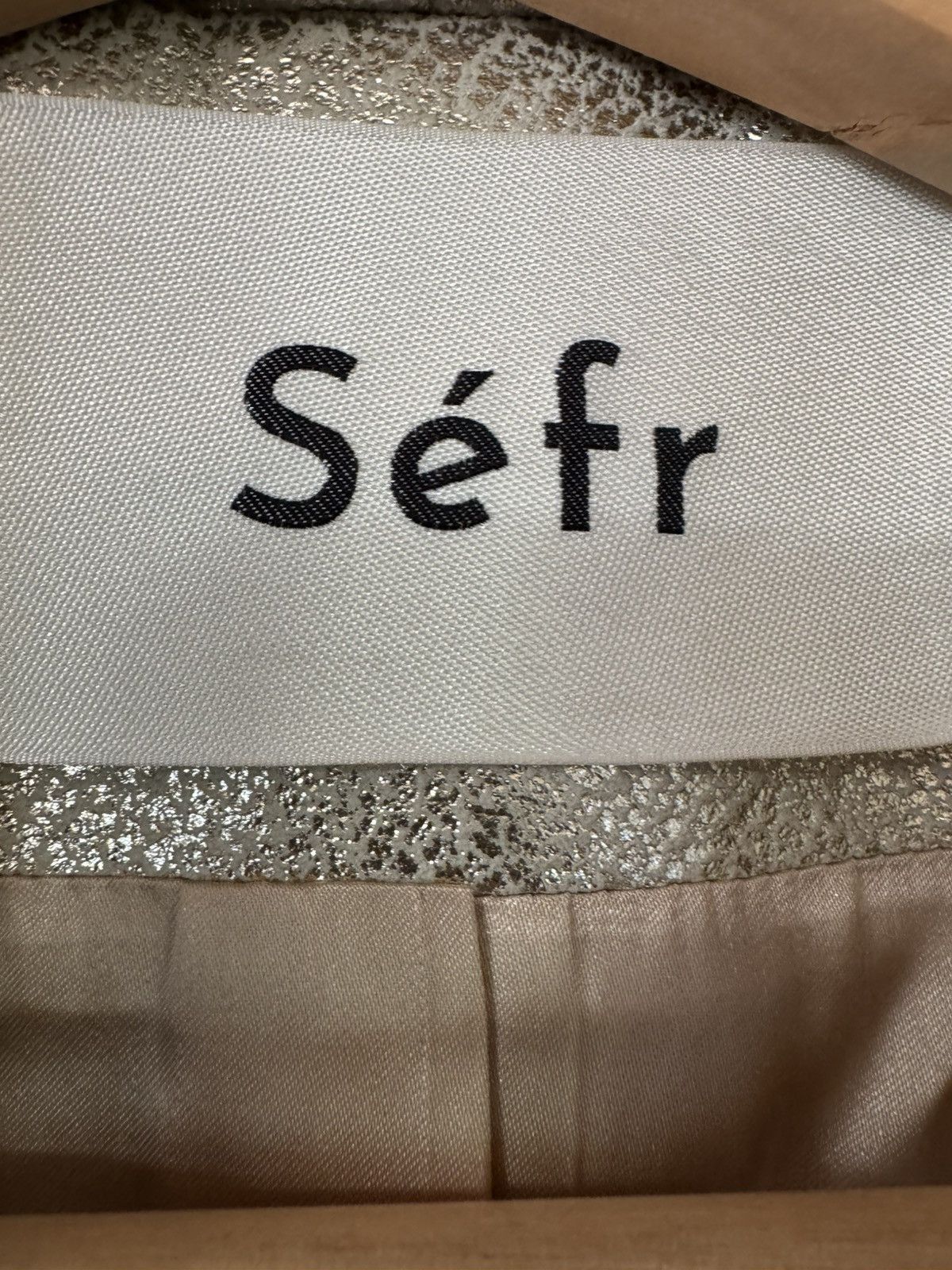 Sefr Sefr Gold Speckle Leather “Peace Blazer” Size 40R - 3 Thumbnail