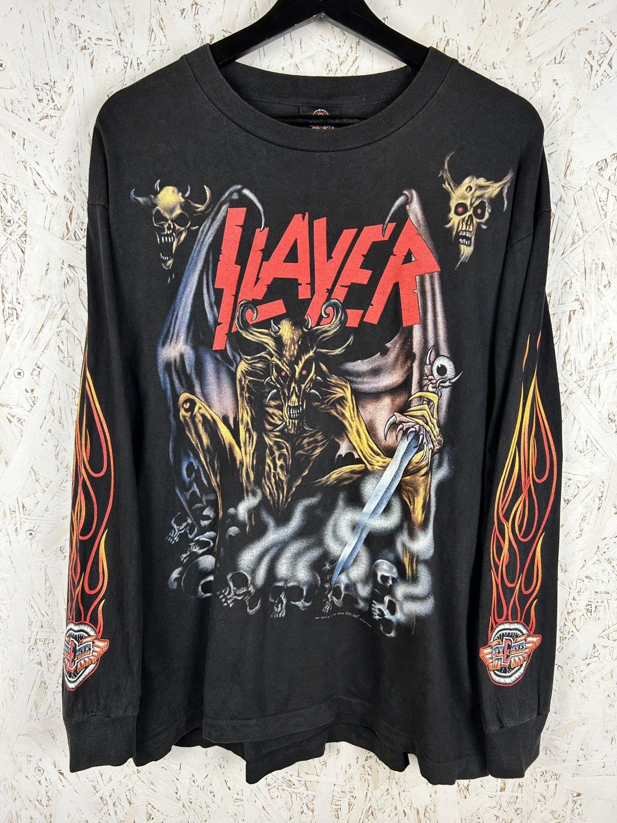 Band Tees 90s Slayer 1996 Airbrush Demon Rock Eagle Band Long Sleeve Size US M / EU 48-50 / 2 - 1 Thumbnail