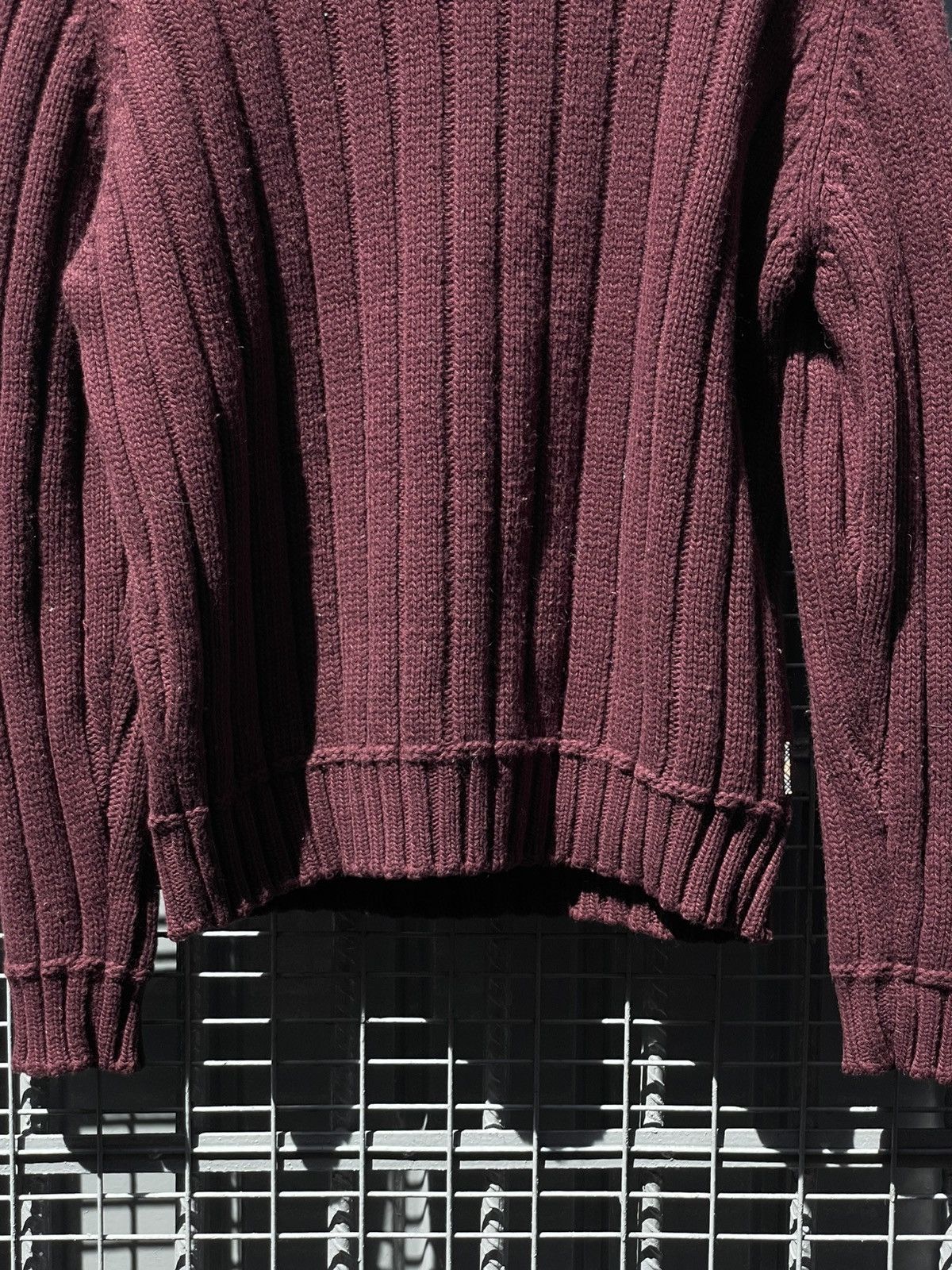 Burberry Burberry | Burgundy Knitted Turtleneck Sweater Size US L / EU 52-54 / 3 - 3 Thumbnail