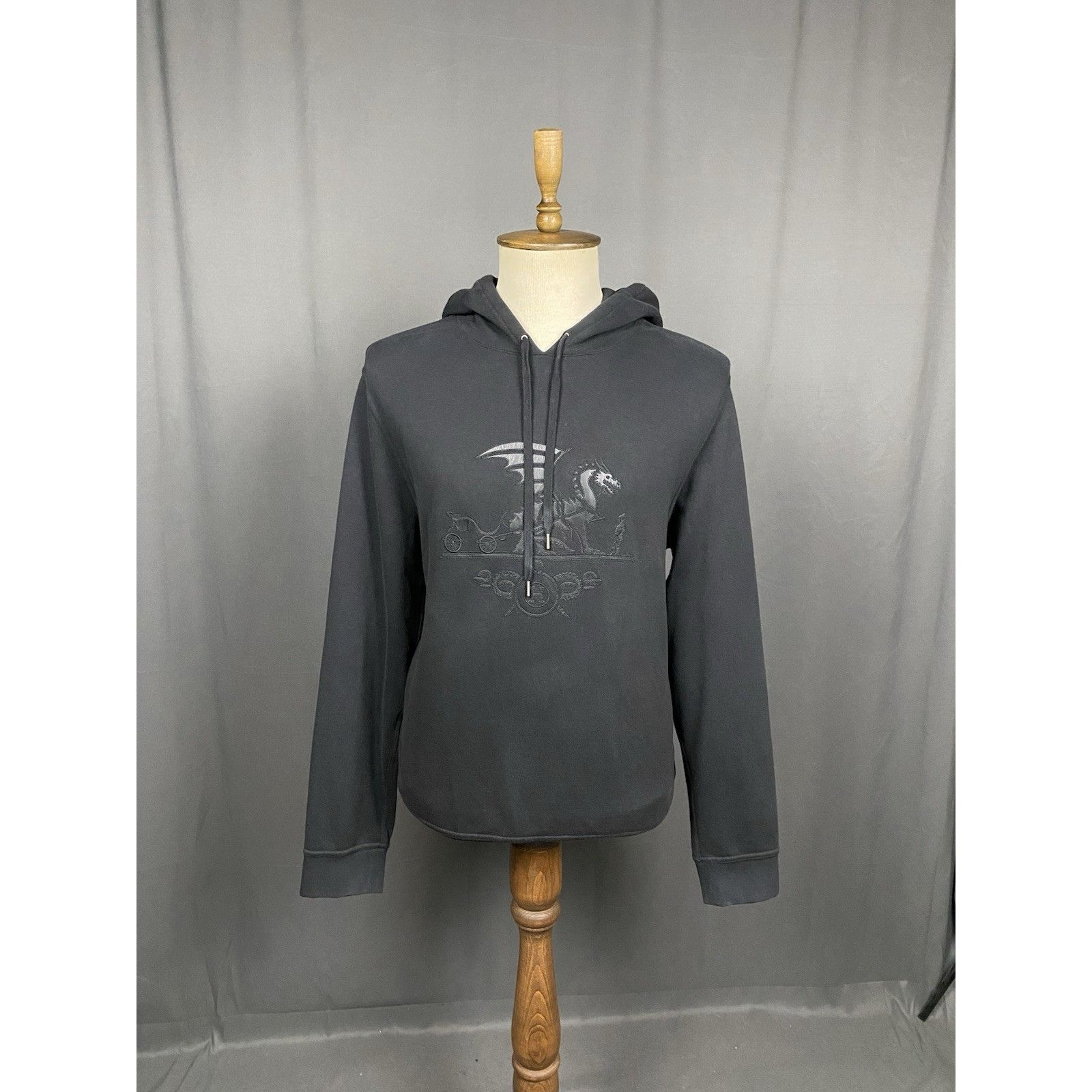 Hermes MINT! Hermes Big Logo Auth Men's Black Hoodie Sweater Size 2 Size US XXL / EU 58 / 5 - 3 Thumbnail