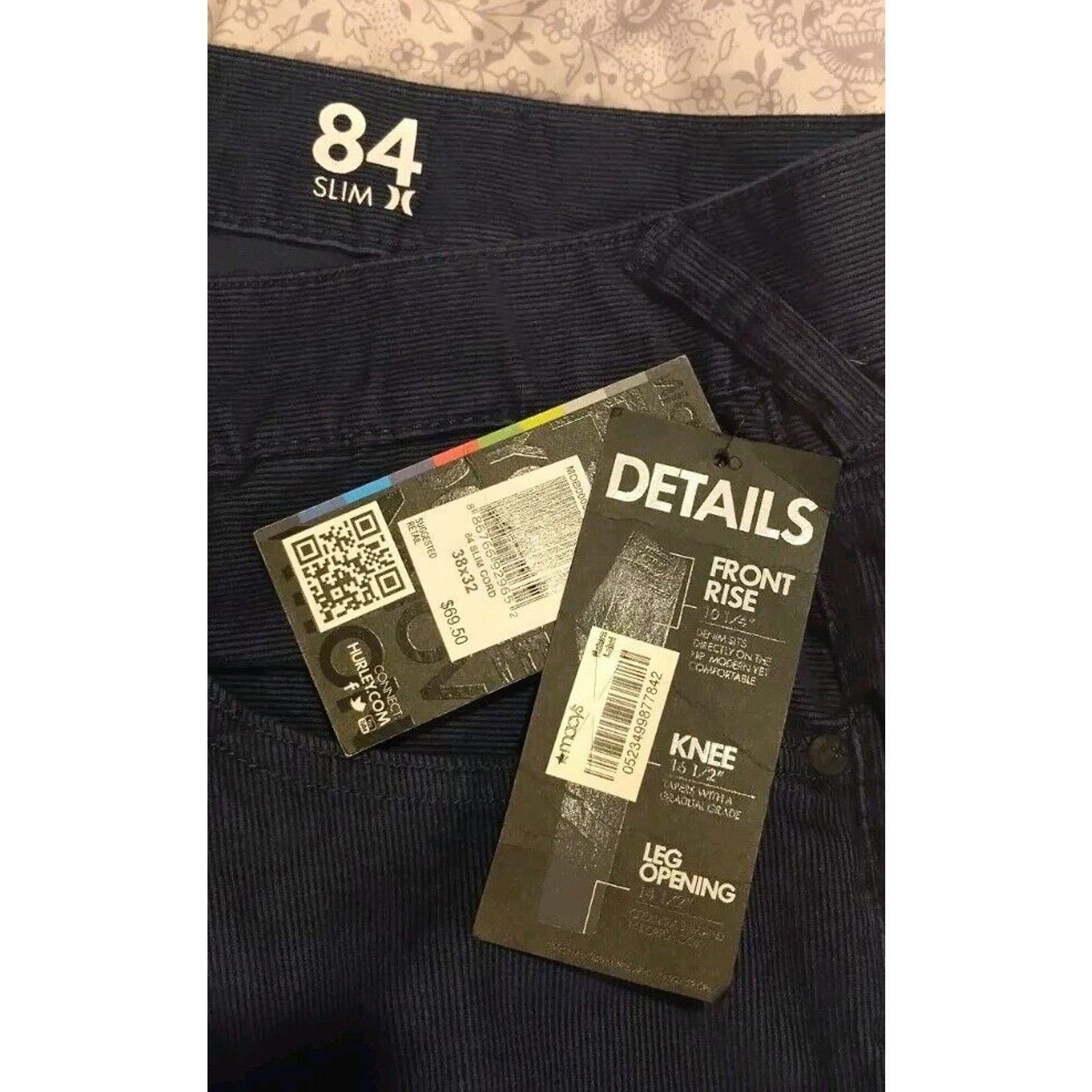 Hurley Hurley '84 Slim Fit Corduroy Pants 38x32 Blue Straight Leg Size US 38 / EU 54 - 7 Thumbnail