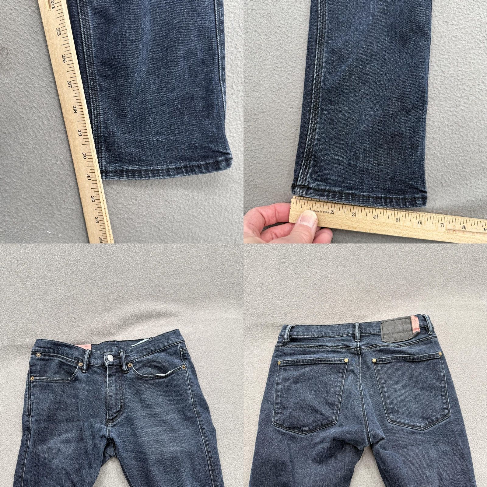 Acne Studios Acne Studios Bla Konst Jeans Mens 29x32 Max Blue Black Straight Leg Denim Blue-Black 5-Pocket Mens Jeans Size US 29 - 8 Thumbnail
