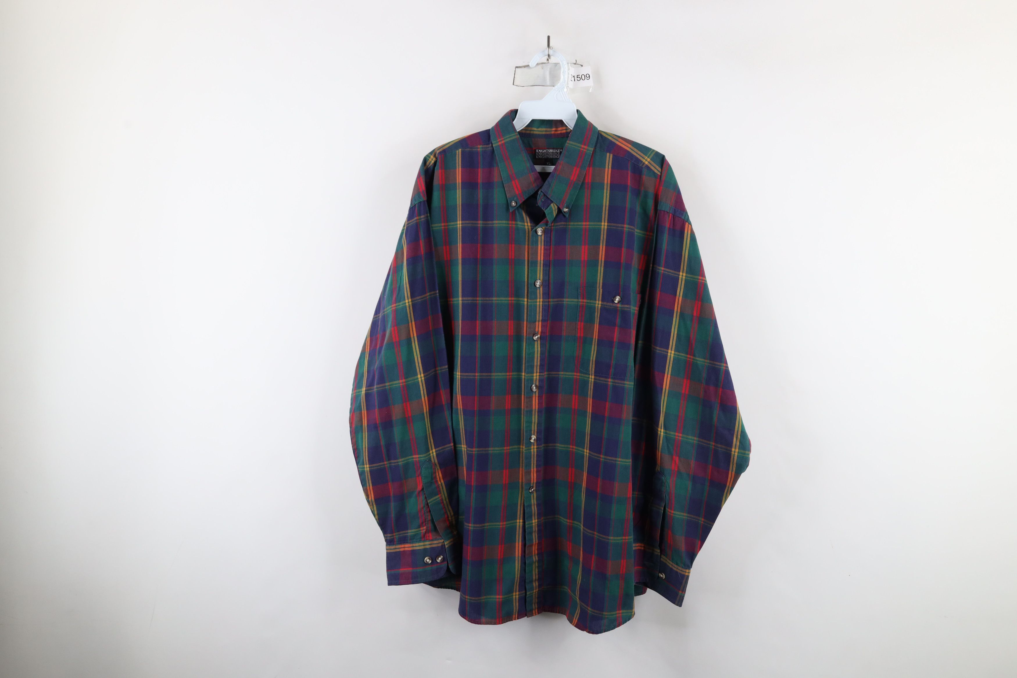 Vintage Vintage 90s Streetwear Plaid Collared Button Down Shirt Size US XL / EU 56 / 4 - 1 Thumbnail