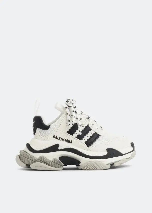 Adidas × Balenciaga o1bcso1str0924 KIDS Triple S Sneaker in Black/White Size US 5 / EU 37 - 1 Thumbnail
