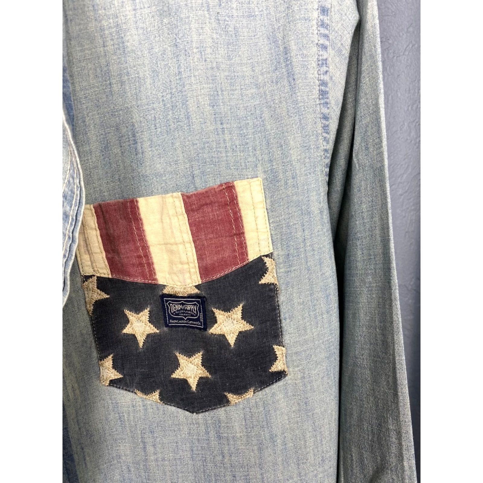 Vintage DENIM & SUPPLY RALPH LAUREN Denim & Supply Ralph Lauren Vintage Mens Shirt M Long Sleeve Button-Up Blue Shirt Mens Size US M / EU 48-50 / 2 - 2 Thumbnail