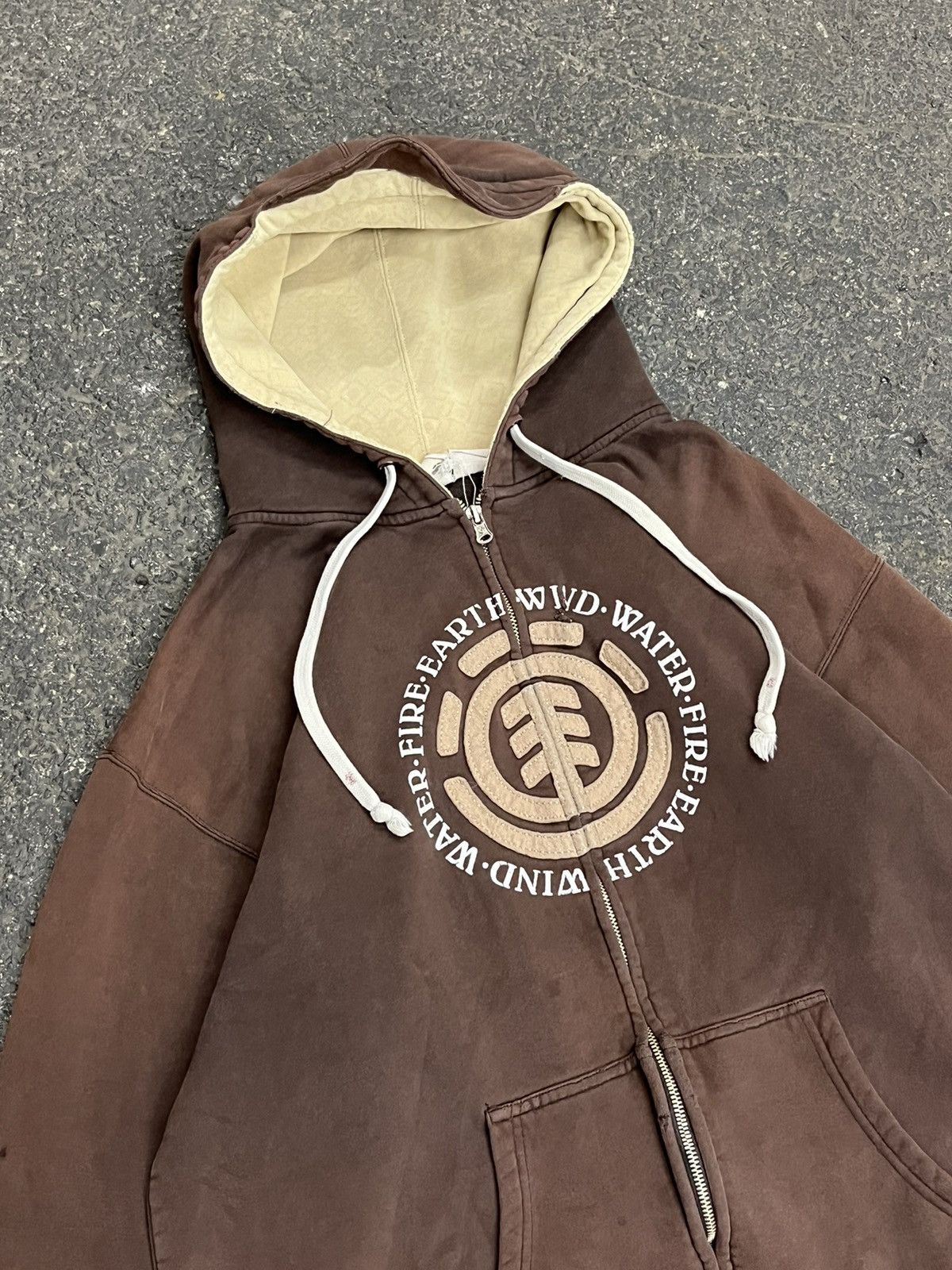 Element × Vintage Y2k element earth tone zip up thrashed hoodie hype skater Size US XL / EU 56 / 4 - 3 Thumbnail