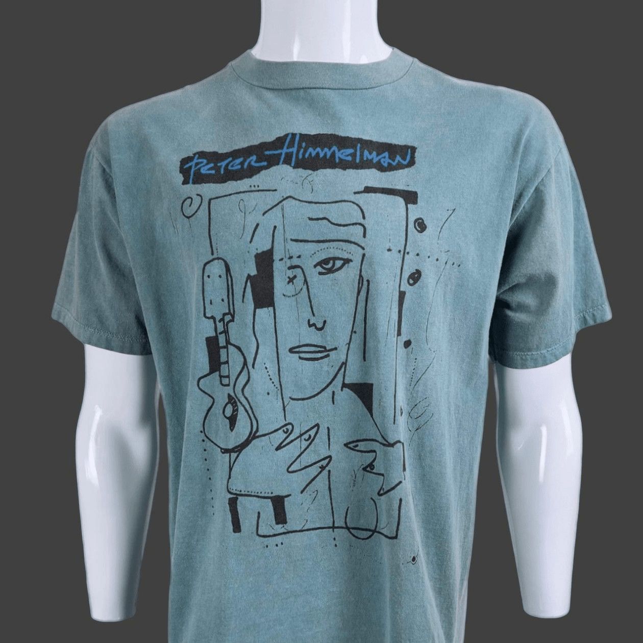 Jerzees 90s Peter Himmelman Art T-shirt Tee Size L 21.5