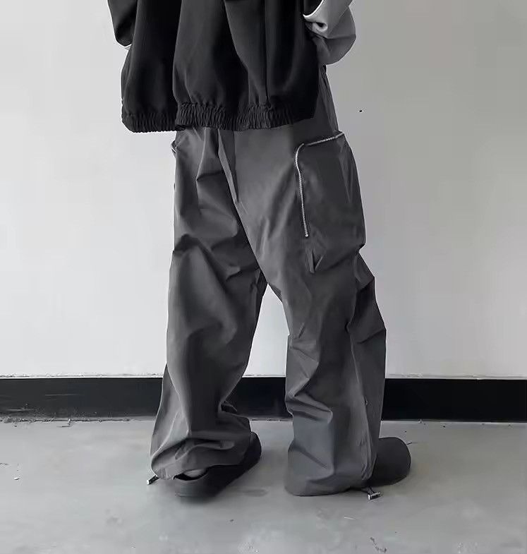Japanese Brand Baggy Cargo Pants Straight Casual Harajuku Y2K Style Pockets Size US 31 - 2 Thumbnail