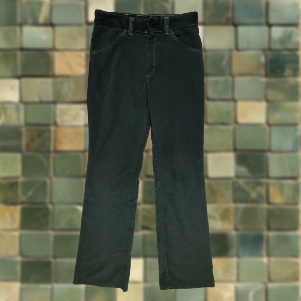 JCPenney VINTAGE JC Penny Corduroy Bootcut Flare Pants USA Women's 28x28 Green 1970s 70s Disco Jeans Women’s Fit Size 28" / US 6 / IT 42 - 1 Thumbnail