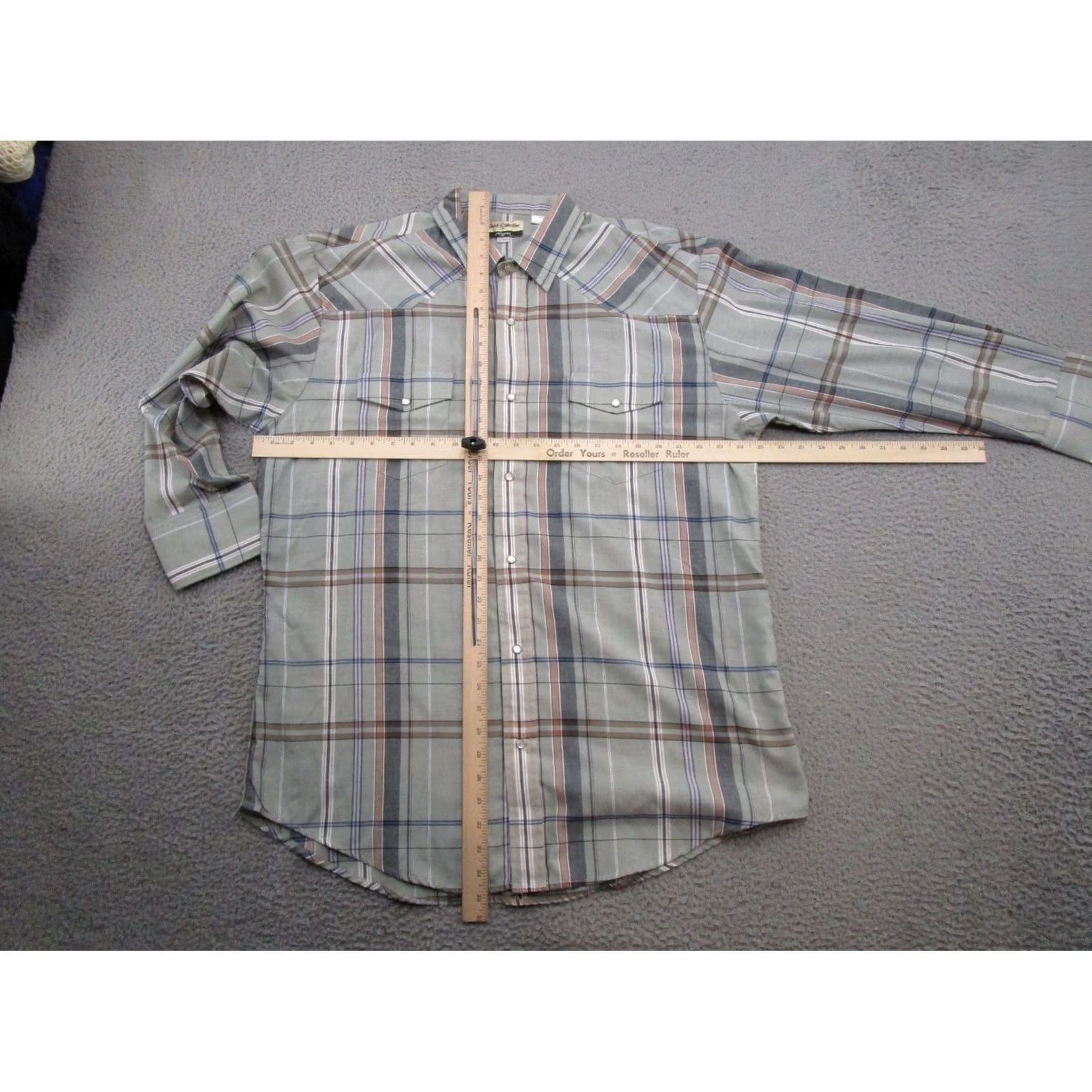 Roper Roper Mens Button-Up Shirt Long Sleeve Plaid Cotton Blend Multicolor 2XL Western Casual, Workwear, Business, Party/Cocktail, Travel, Wedding Mens Size US XXL / EU 58 / 5 - 4 Thumbnail