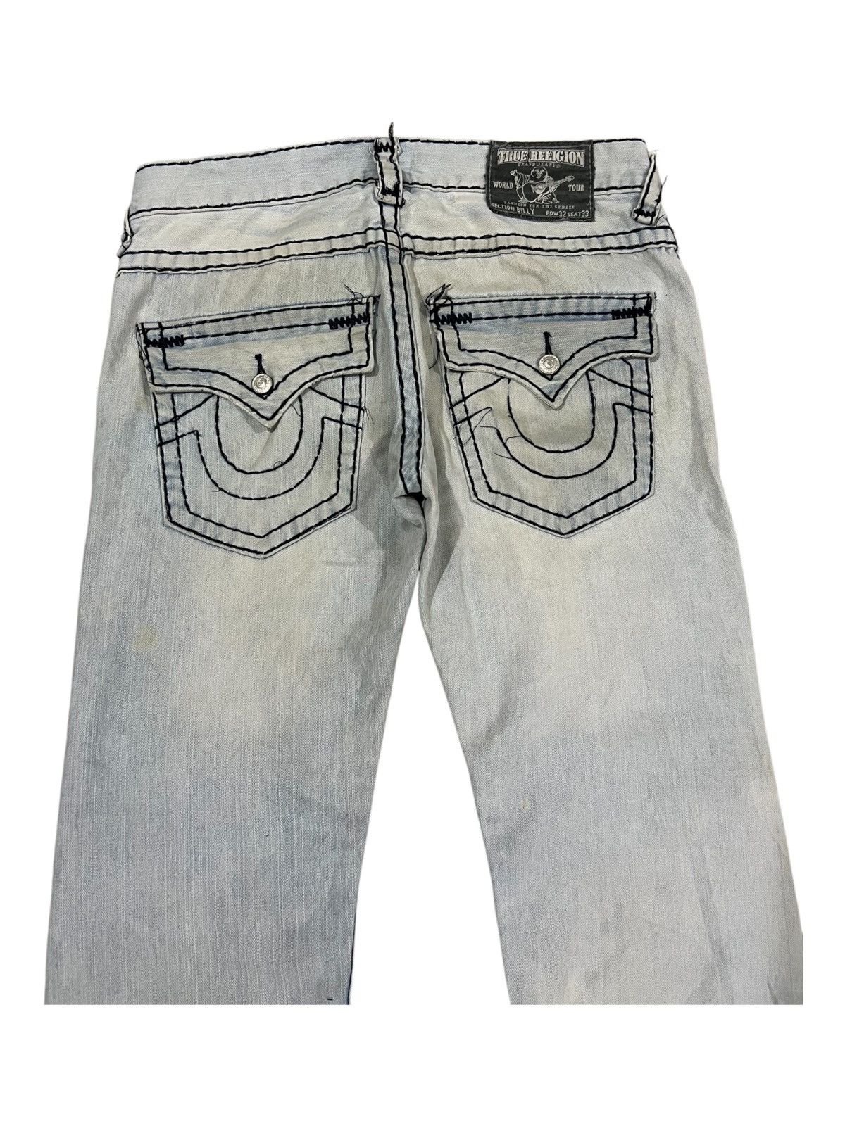 Ed Hardy Y2K True Religion Billy Super T Distressed Baggy Jeans Denim Size US 32 / EU 48 - 7 Thumbnail