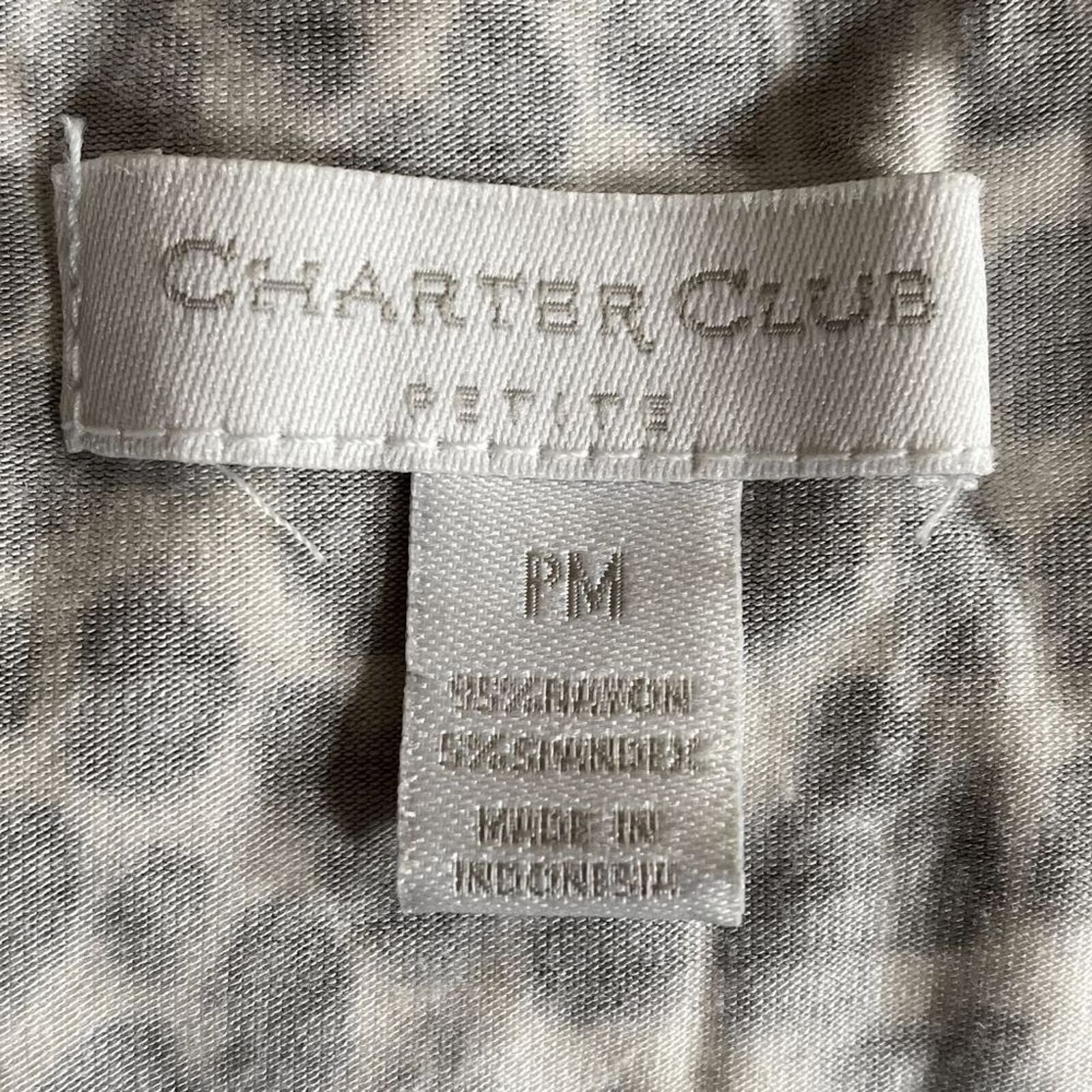 Other Charter Club Women's Blouse Petite Medium White Gray Abstrac Size M / US 6-8 / IT 42-44 - 9 Thumbnail