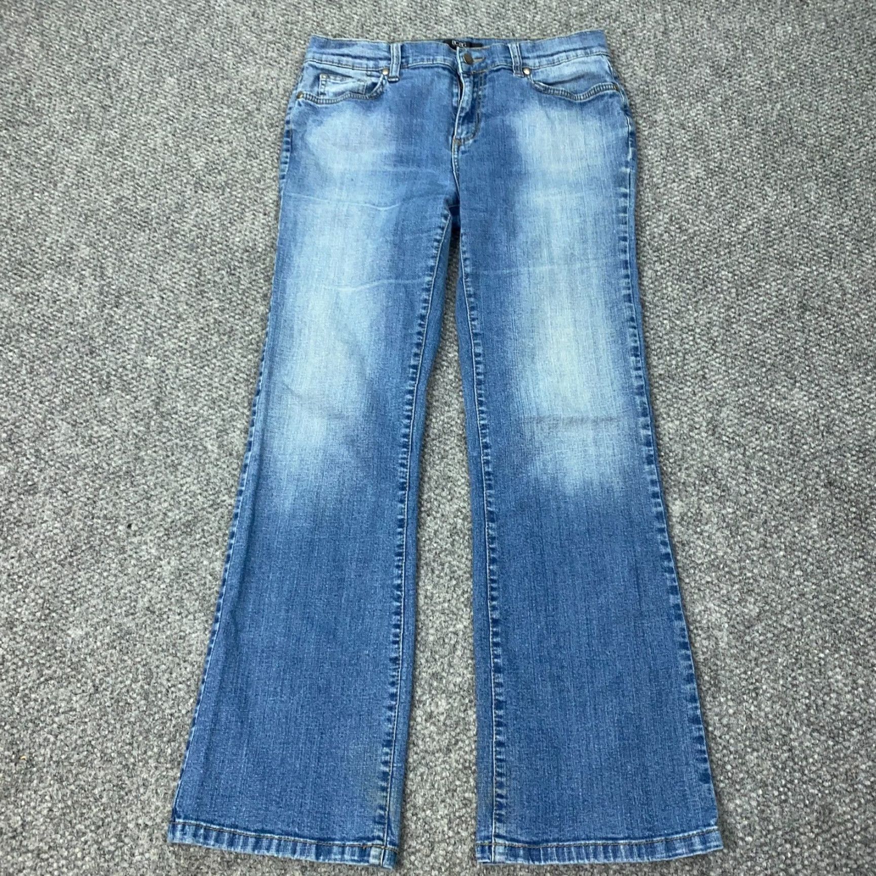 Vintage BCBG Paris Jeans Womens Size 10 Blue Mid-Rise Bootcut Stretch Denim 5-Pocket Size 32" / US 10 / IT 46 - 2 Thumbnail