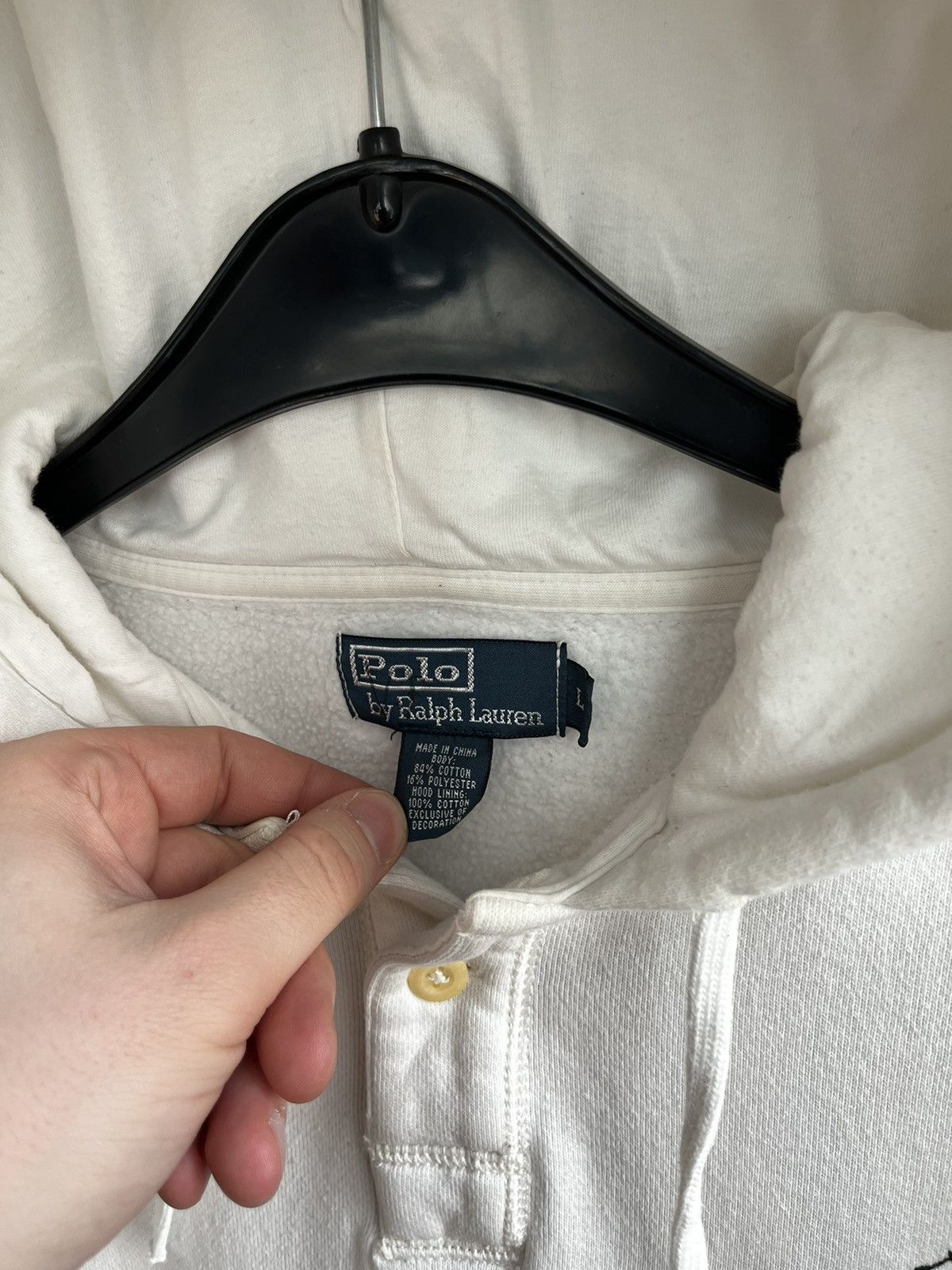 Polo Ralph Lauren × Ralph Lauren × Vintage White Ralph Lauren hoodie vintage size L Size US L / EU 52-54 / 3 - 3 Thumbnail