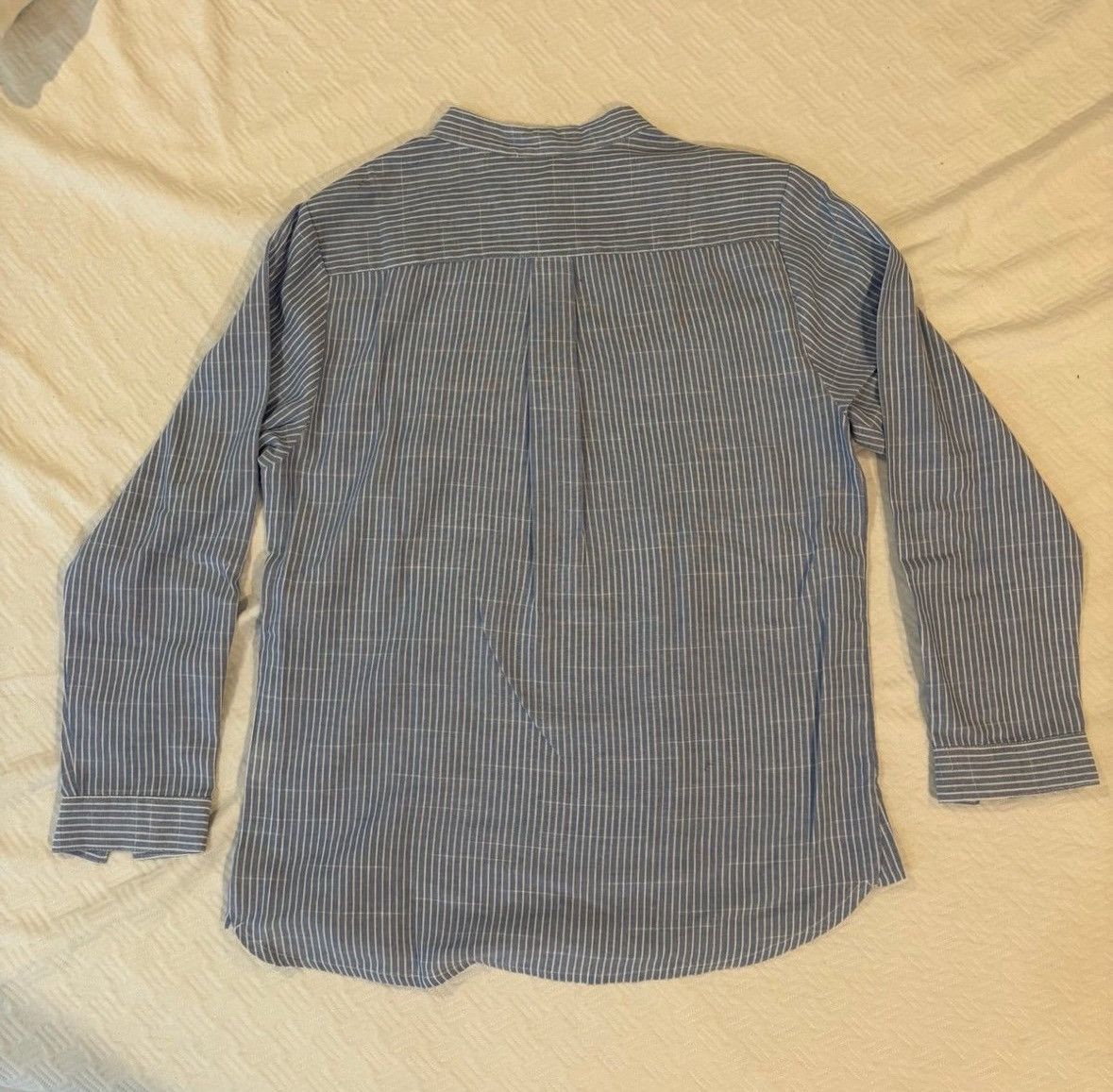 Zara Lightweight cotton men’s shirt by Zara, blue & white stripes Size US M / EU 48-50 / 2 - 3 Thumbnail
