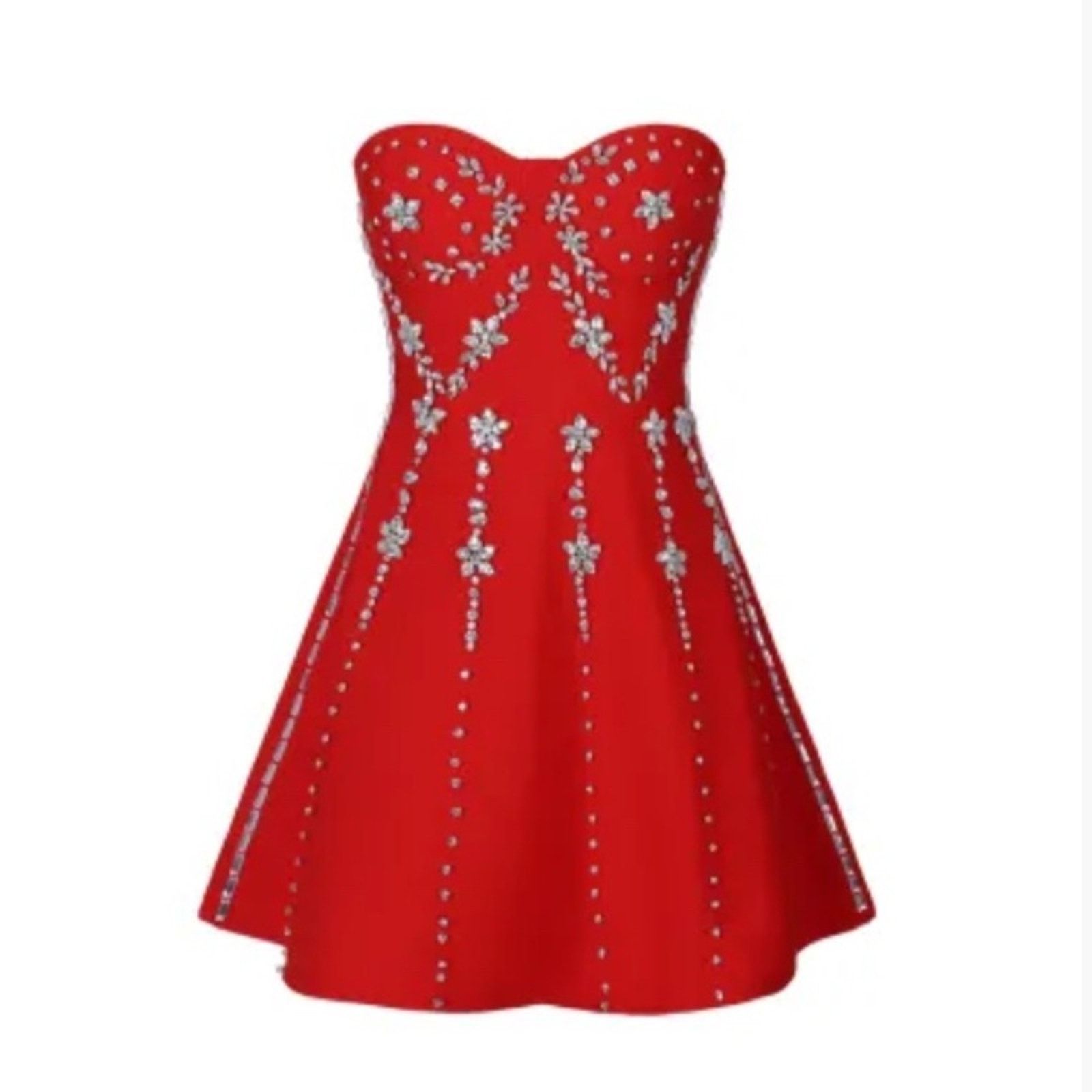 Other Chic Strapless Red Dress with Sparkling Details size S Size S / US 4 / IT 40 - 3 Thumbnail