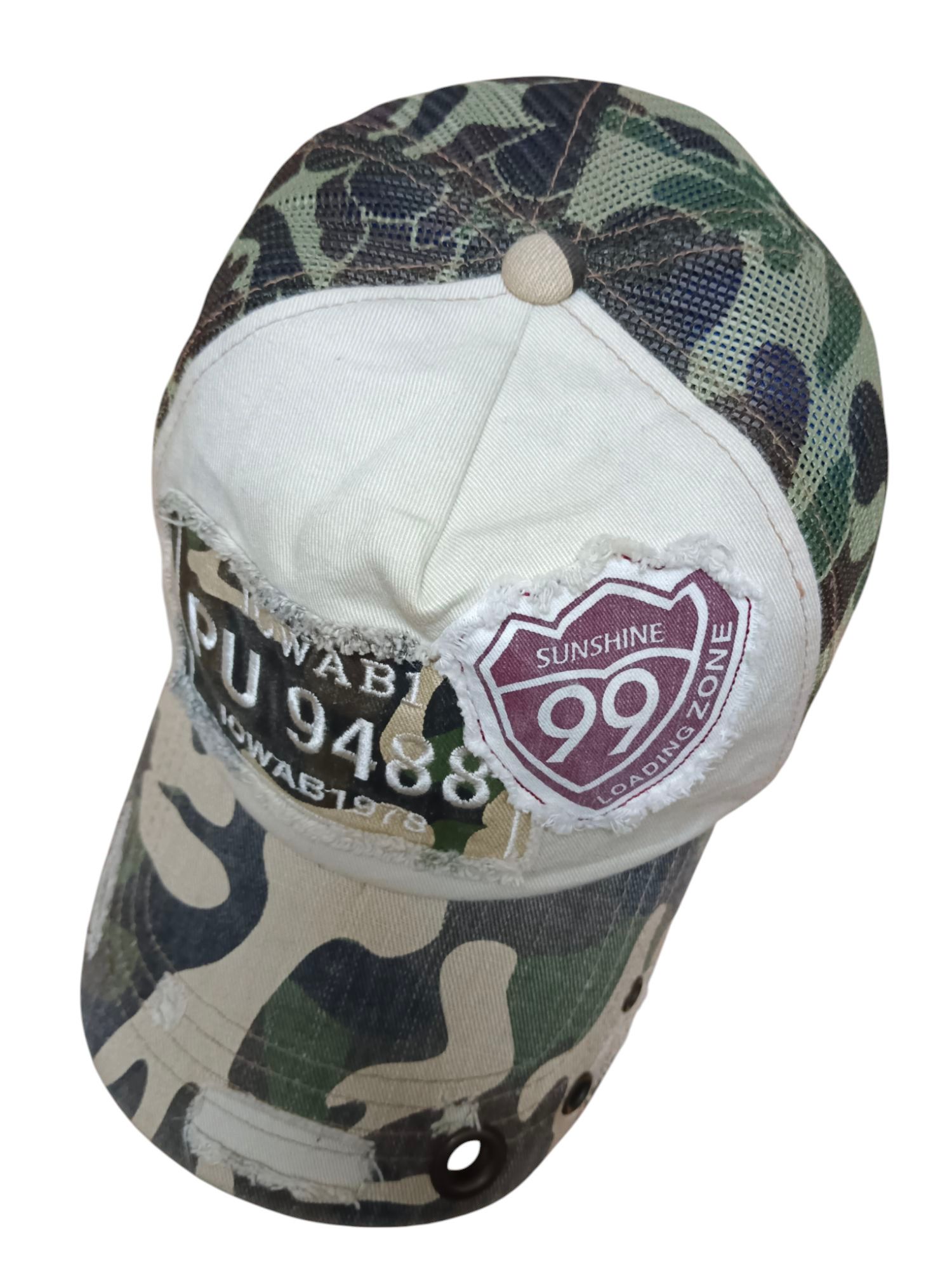 Vintage Vintage Sunshine Zone 99 7 Panels Camo Trucker Hat Size ONE SIZE - 4 Thumbnail