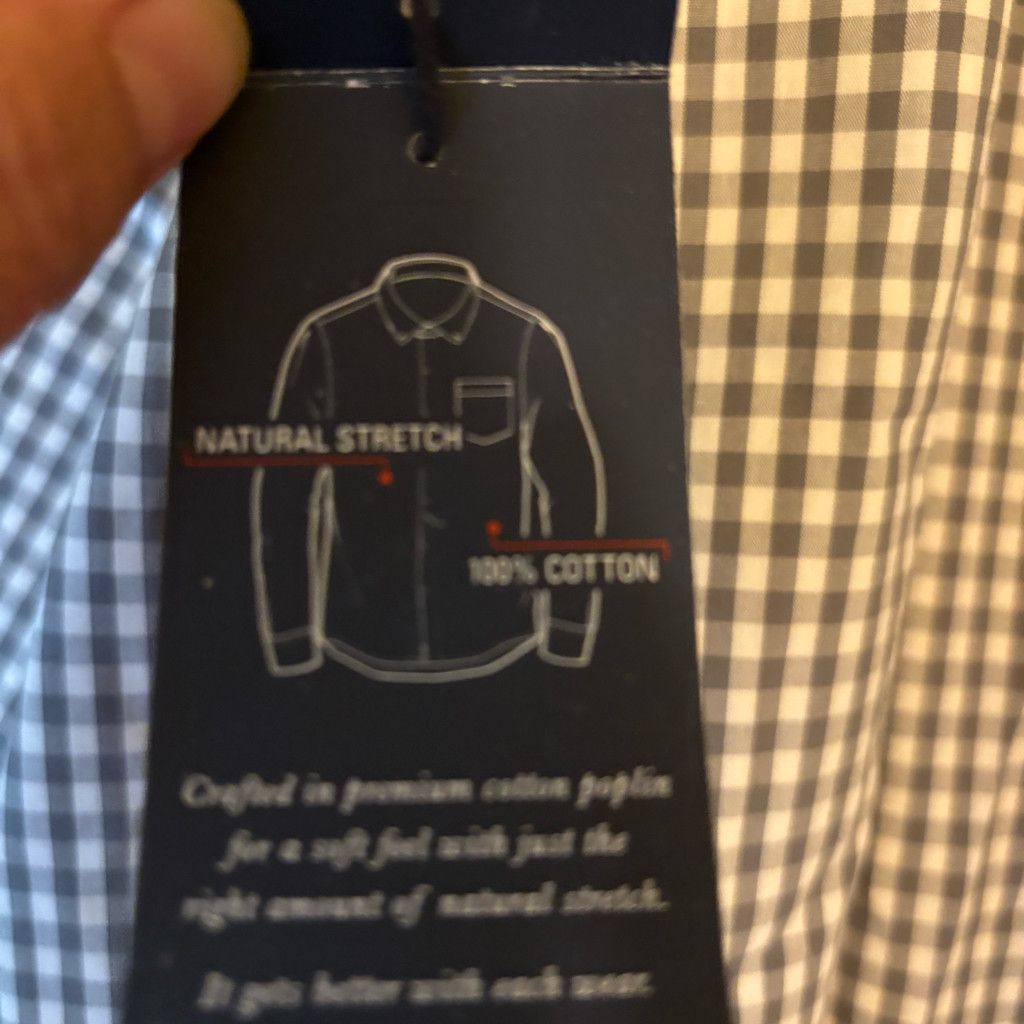 Izod NWT Mens Check IZOD dress shirt Size 38L - 5 Thumbnail