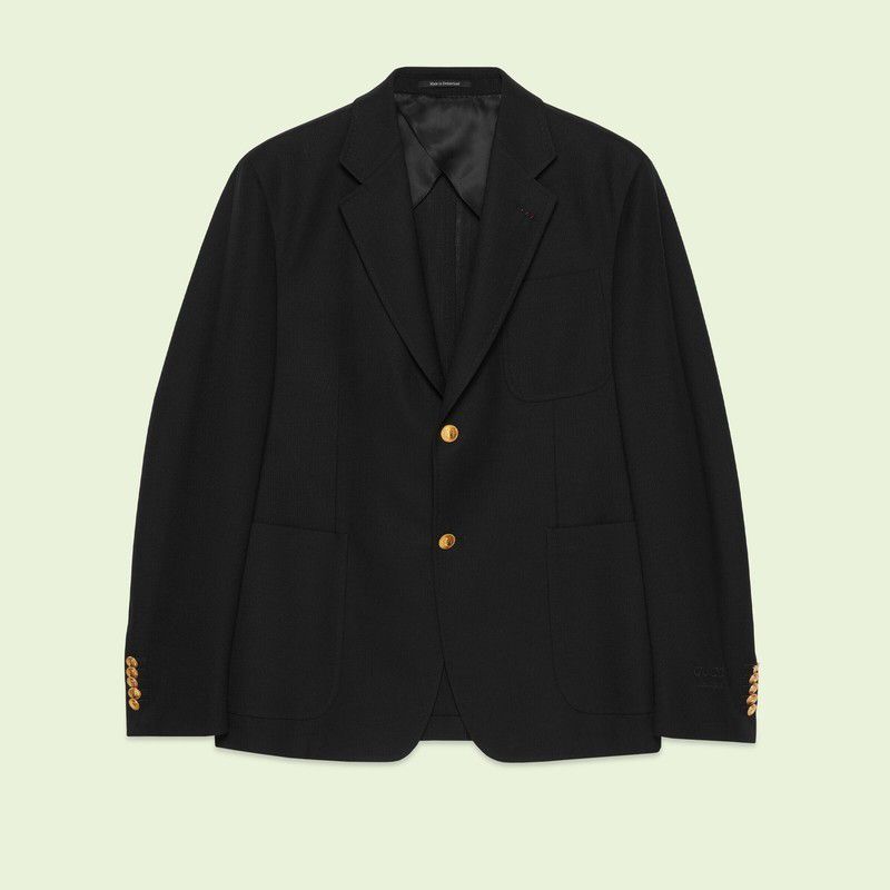 Gucci o1mt1gz0725 Wool Single Breasted Formal Jacket in Black Size US S / EU 44-46 / 1 - 1 Thumbnail
