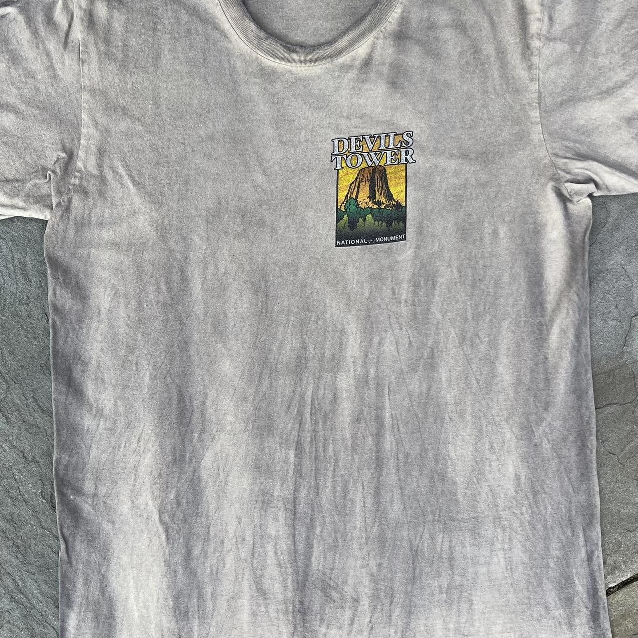 American Apparel Upcycled Overdyed Devil’s Tower Wyoming T-Shirt Made in USA Size US M / EU 48-50 / 2 - 5 Thumbnail