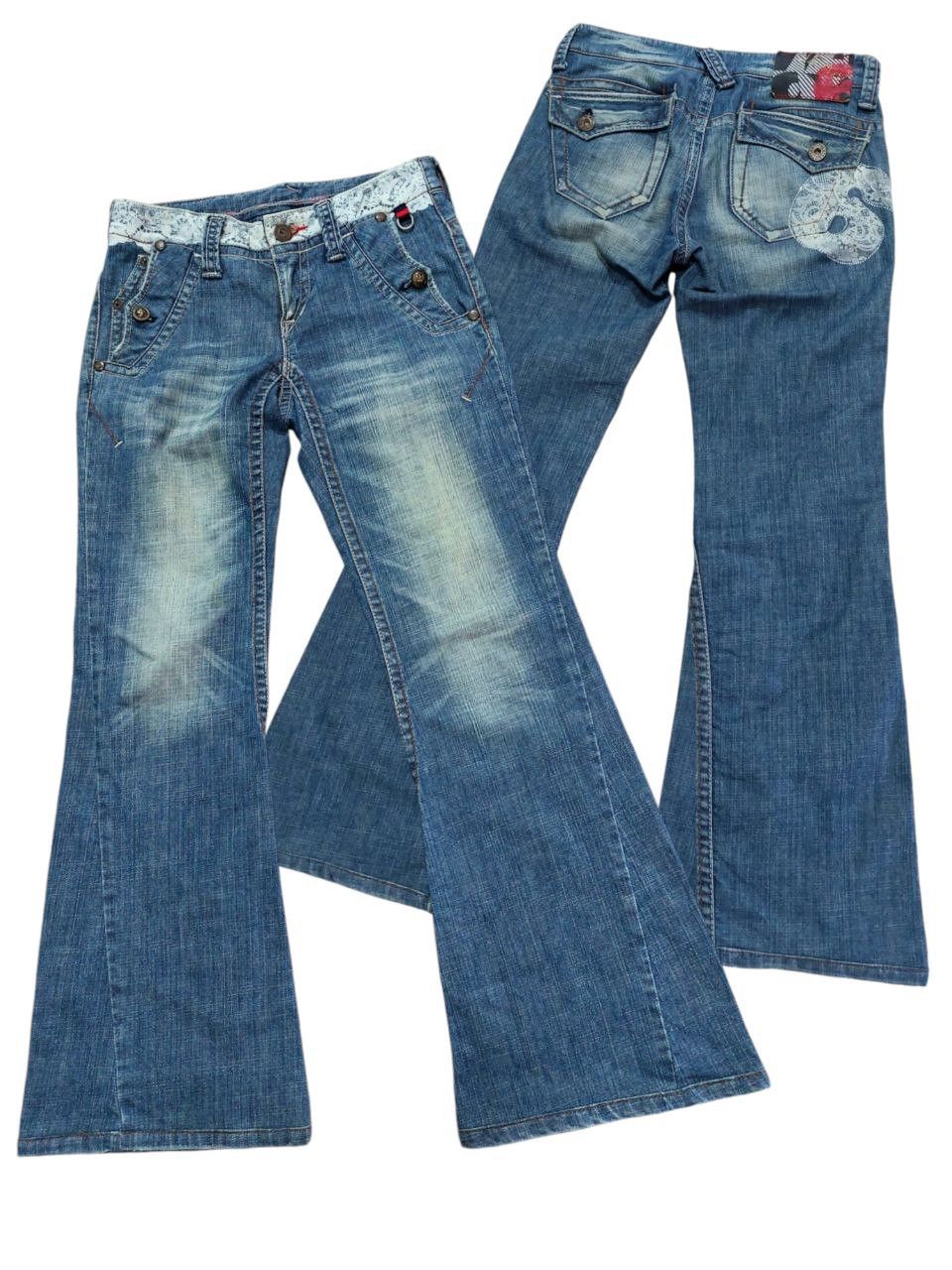 Japanese Brand × Le Grande Bleu (L.G.B.) A6 Sport Flare Low Rise Distressed Denim Size US 28 / EU 44 - 1 Thumbnail